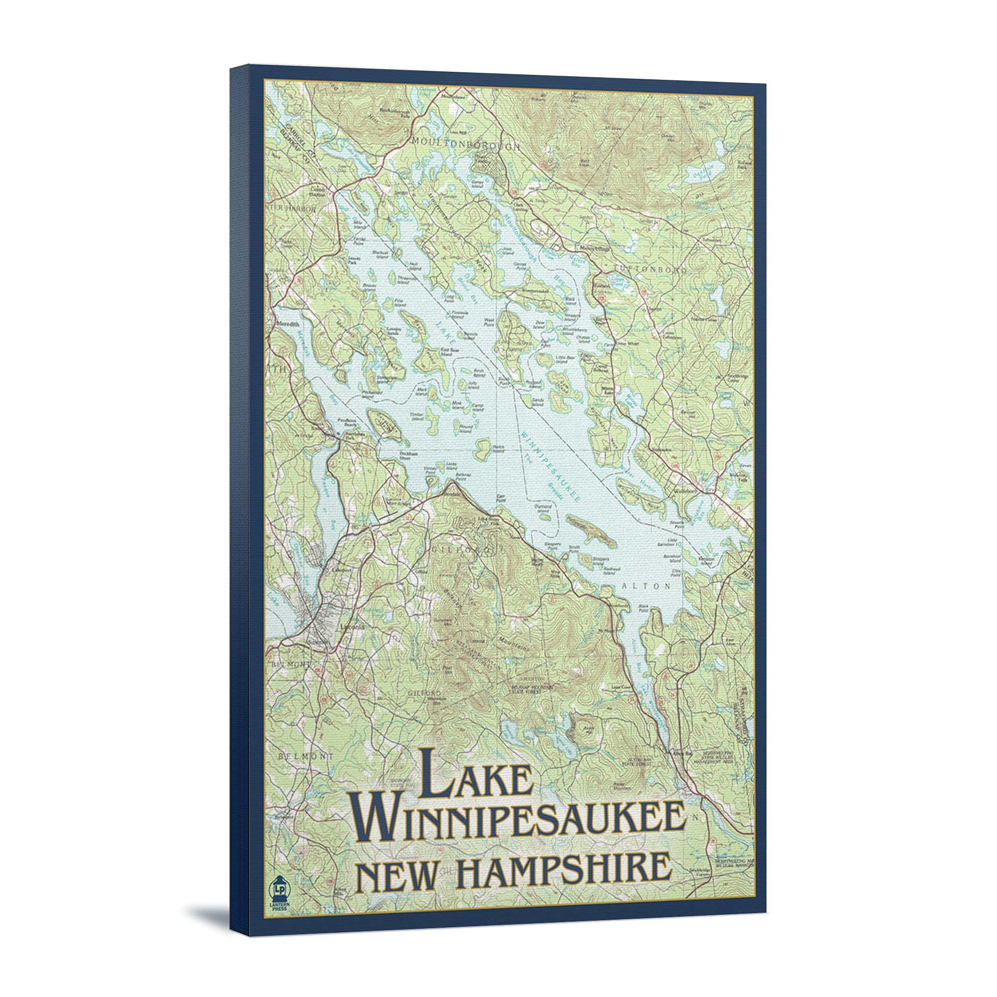 Lake Winnipesaukee New Hampshire Landscape Canvas Print - 16x24 Wrapped Wall Art for Living Room, Bedroom & Office Decor