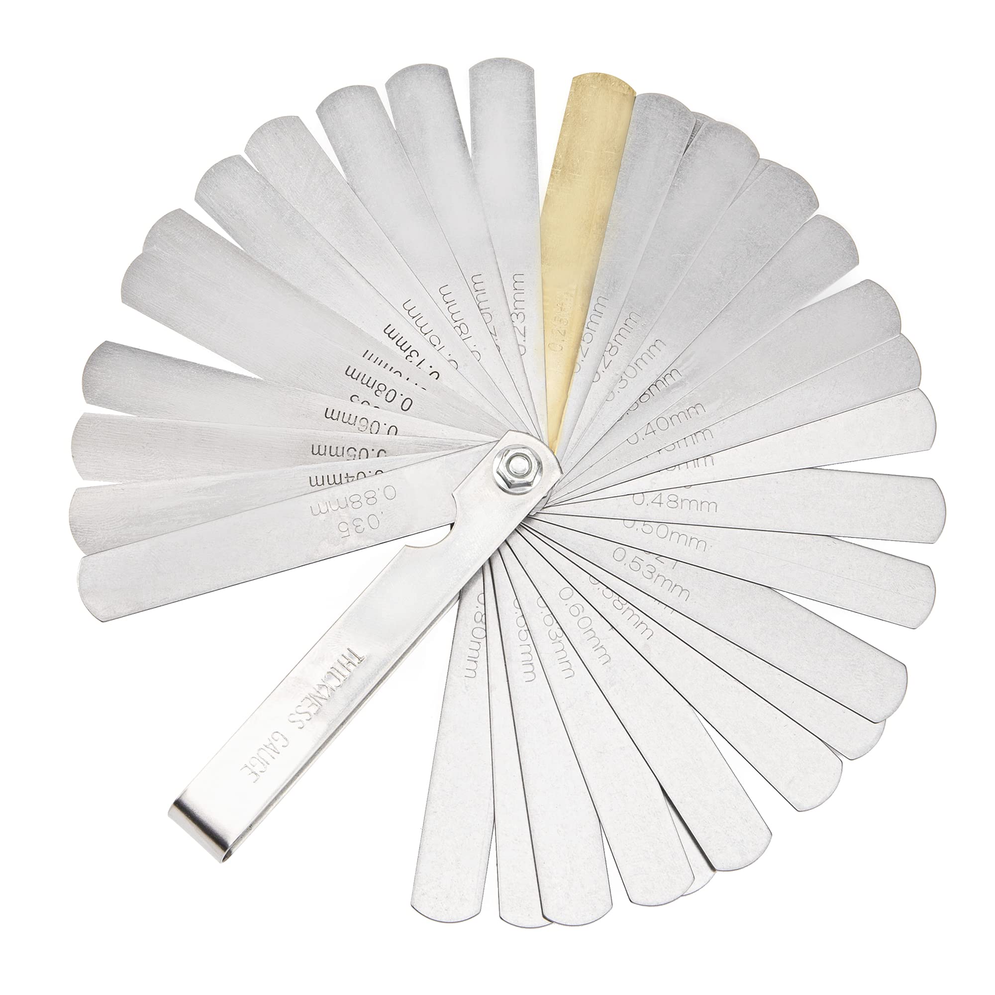 Stainless Steel Feeler Gauge Set - 32 Dual Marked Blades (Metric & Imperial) for Precise Gap Width & Thickness Measurement - Perfect for Automotive, Machinery, and DIY Projects