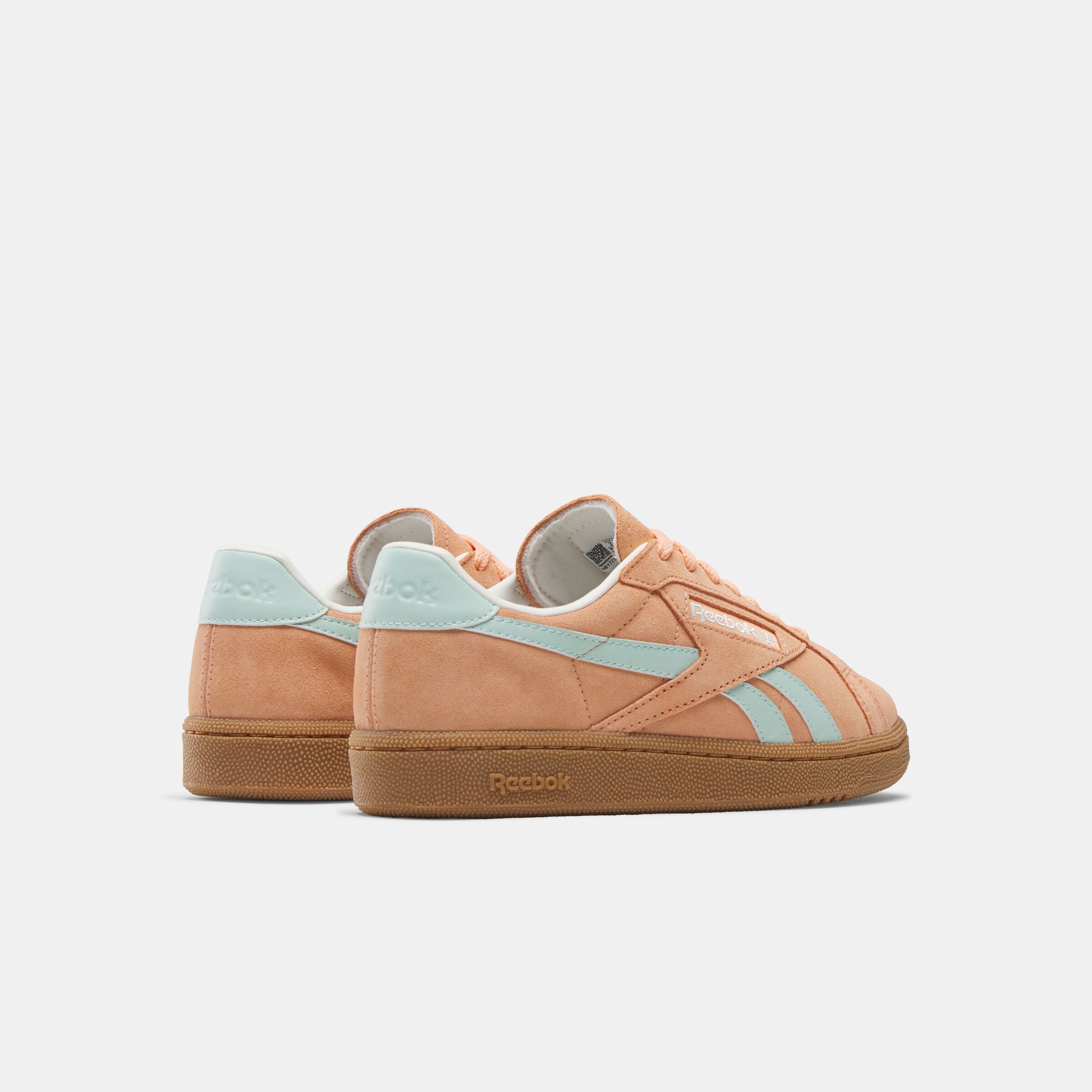 Reebok Club C Vintage Sneakers - Women's Sunkissed Orange/Aqua/Chalk Tennis Shoes for Casual Wear & Street Style