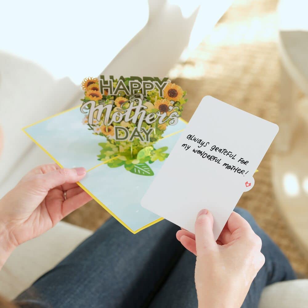 Lovepop Grand Sunflower Mother’s Day Gift Set - 3D Pop-Up Greeting Card & Paper Flower Bouquet - Unique Handmade Floral Arrangement for Mom - Perfect for Mother’s Day, Birthday & Anniversary Celebrations