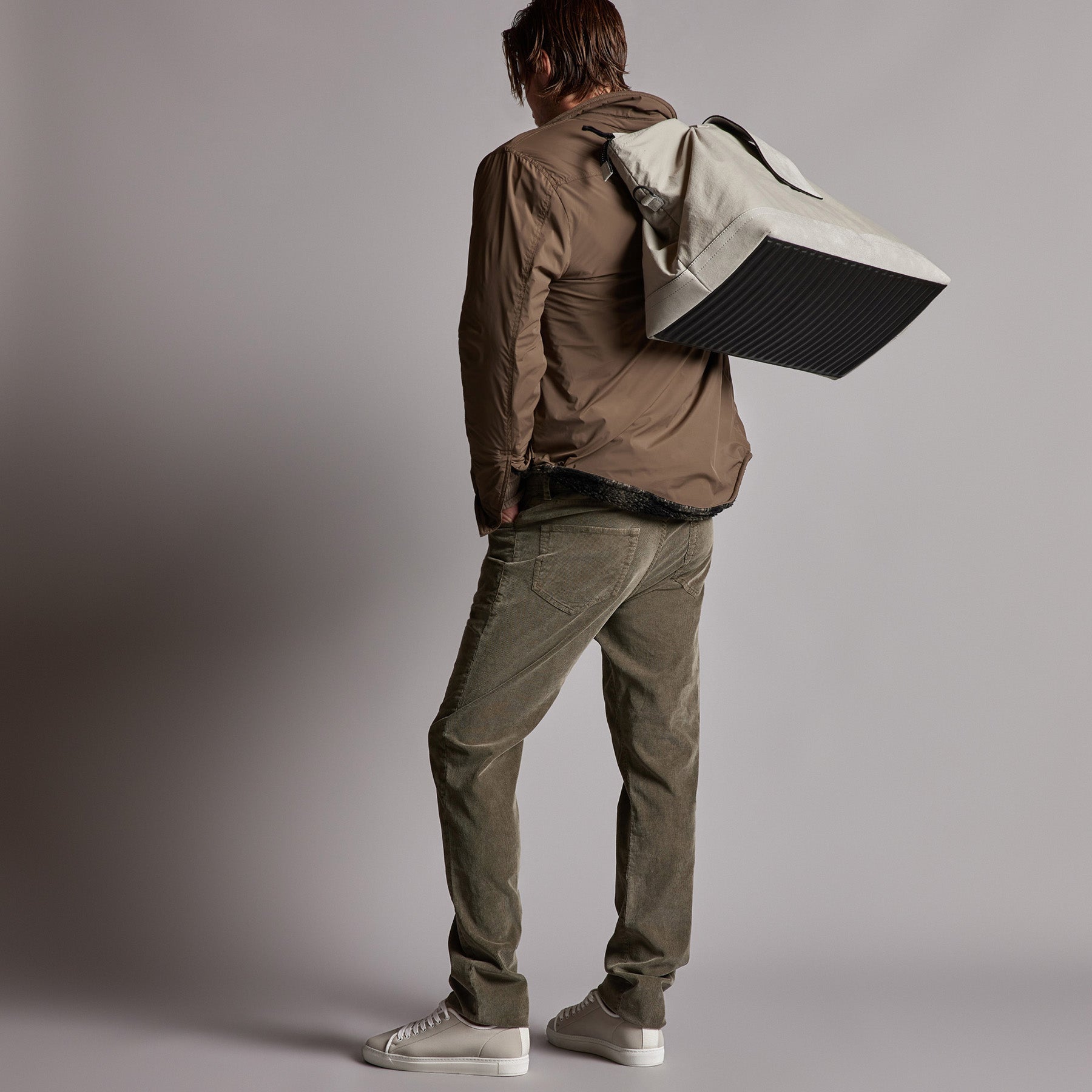 5 Pocket Corduroy Pants for Men - Army Green Pigment Wash, Comfortable Casual Trousers for Everyday Wear, Work & Outdoor Activities