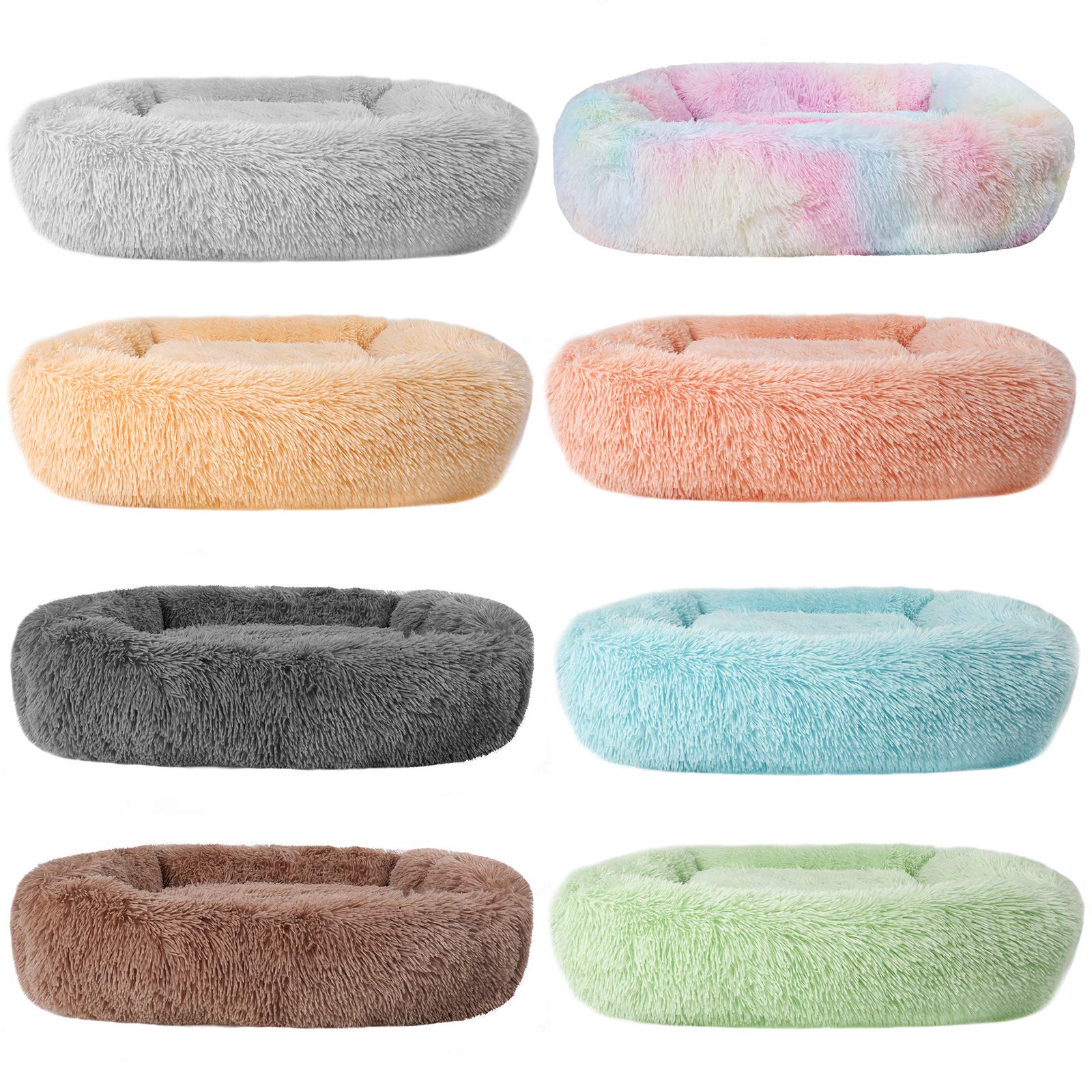 Lucky Monet Medium Dog Bed 26x22 Inch - Calming Orthopedic Pet Bed with Raised Sides - Washable Rainbow Design - Perfect for Small to Medium Dogs - Ideal for Bedroom, Living Room & Pet Travel