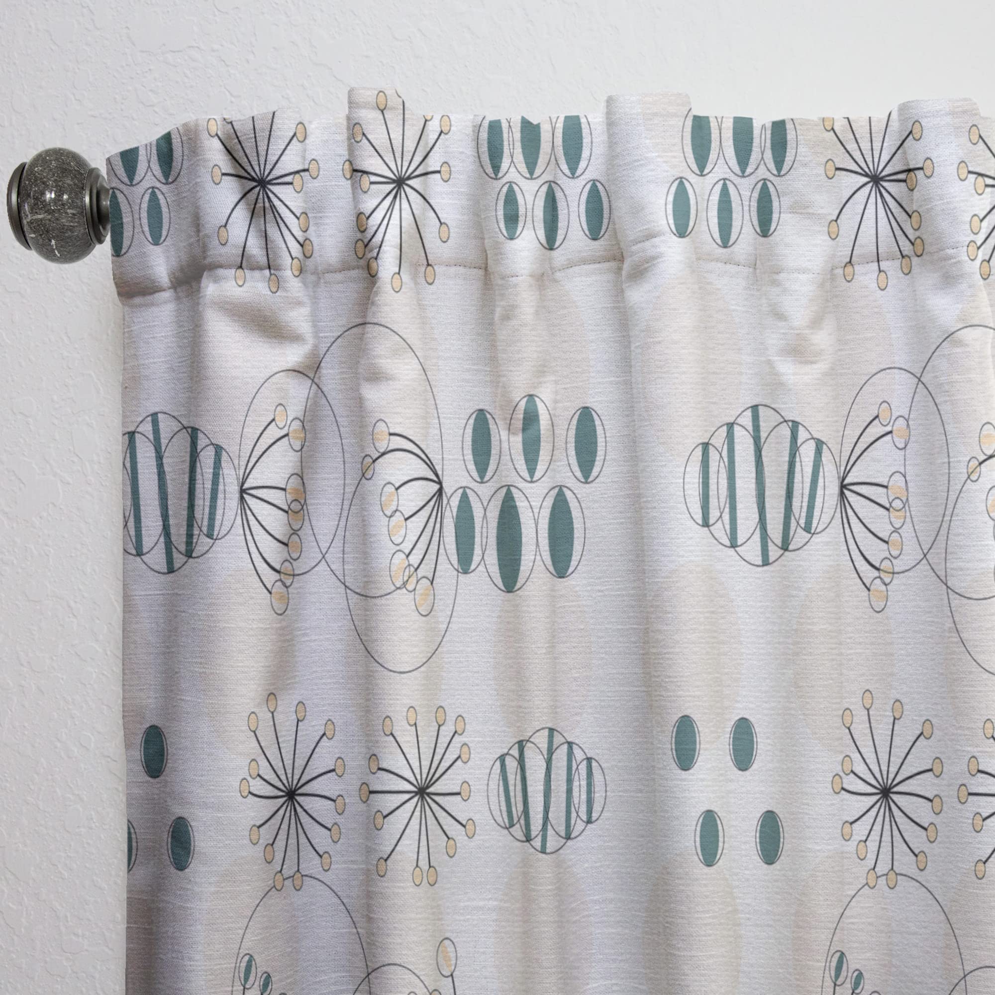DesignQ Modern Abstract Geometric Pattern Thermal Insulated Curtains - Single Panel 52x90 - Blackout Drapes for Bedroom & Living Room - Perfect for Home Decor, Privacy & Energy Efficiency