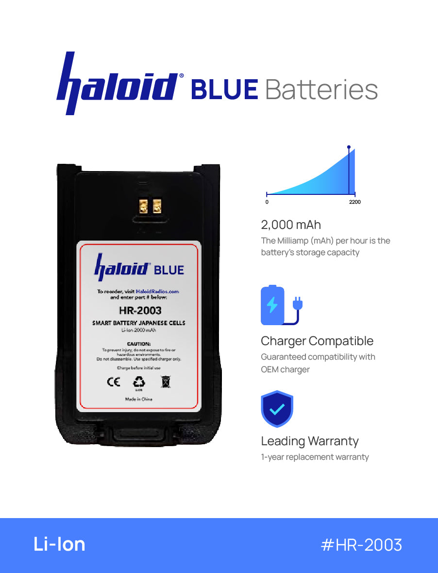 Haloid BLUE HR 2003 Lithium Battery 2003 - Replacement Battery for TC508 TC518 Digital Cameras - Perfect for Travel Photography & Outdoor Adventures