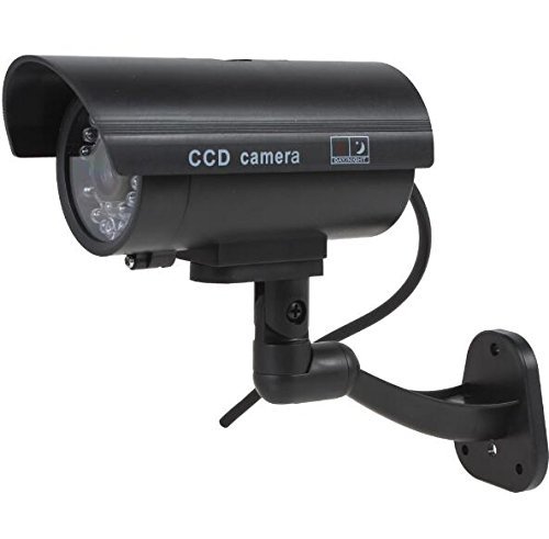 BW Fake Security Camera - 2 Pack Dummy CCTV Surveillance Camera with Flashing Red LED, Weatherproof for Indoor & Outdoor Use - Ideal for Home, Office, and Business Security Deterrent