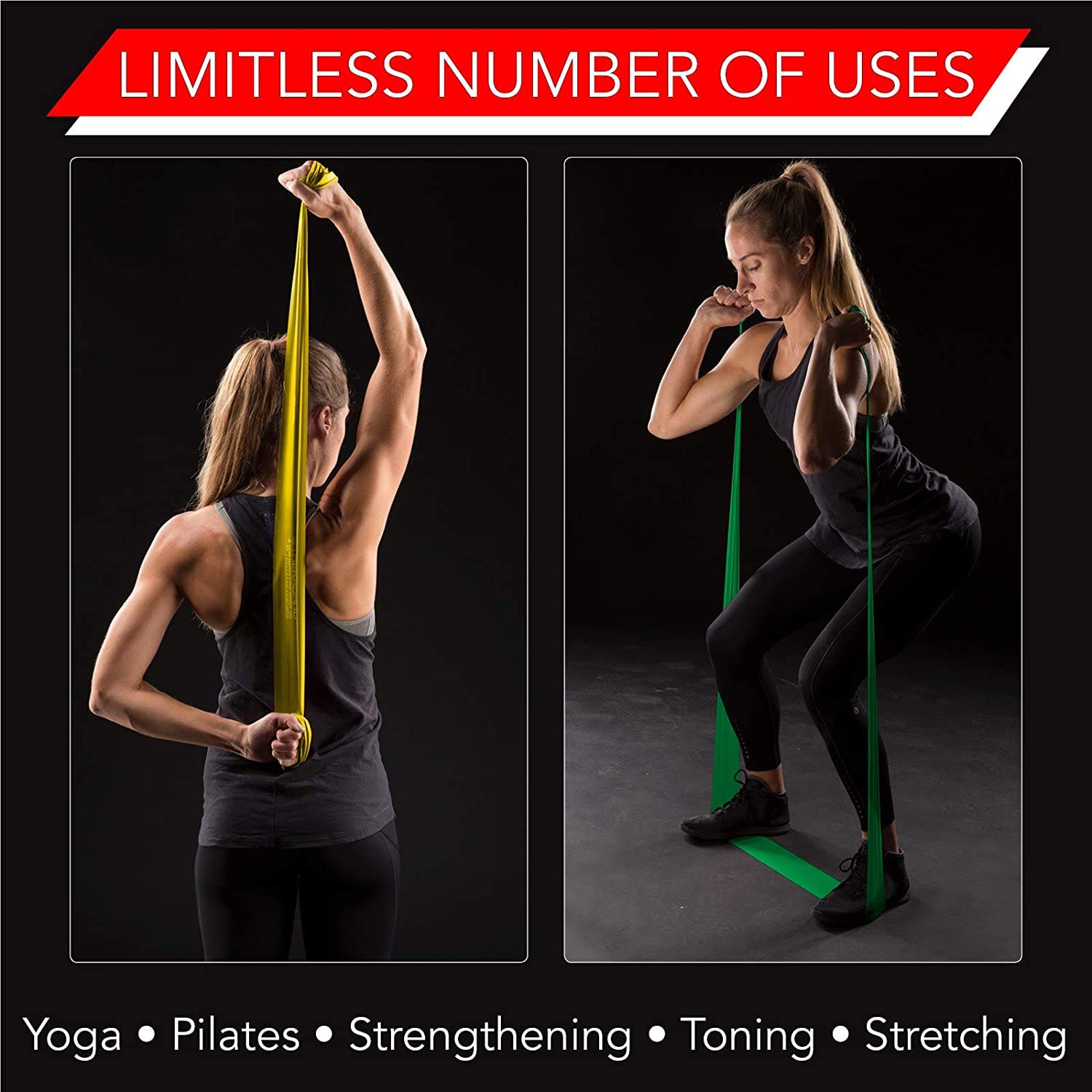 THERABAND Resistance Bands Set - Latex-Free Exercise Bands for Strength Training, Physical Therapy, Pilates & Home Workouts (Blue/Black) | Perfect for Full-Body Toning, Muscle Recovery & Fitness Routines