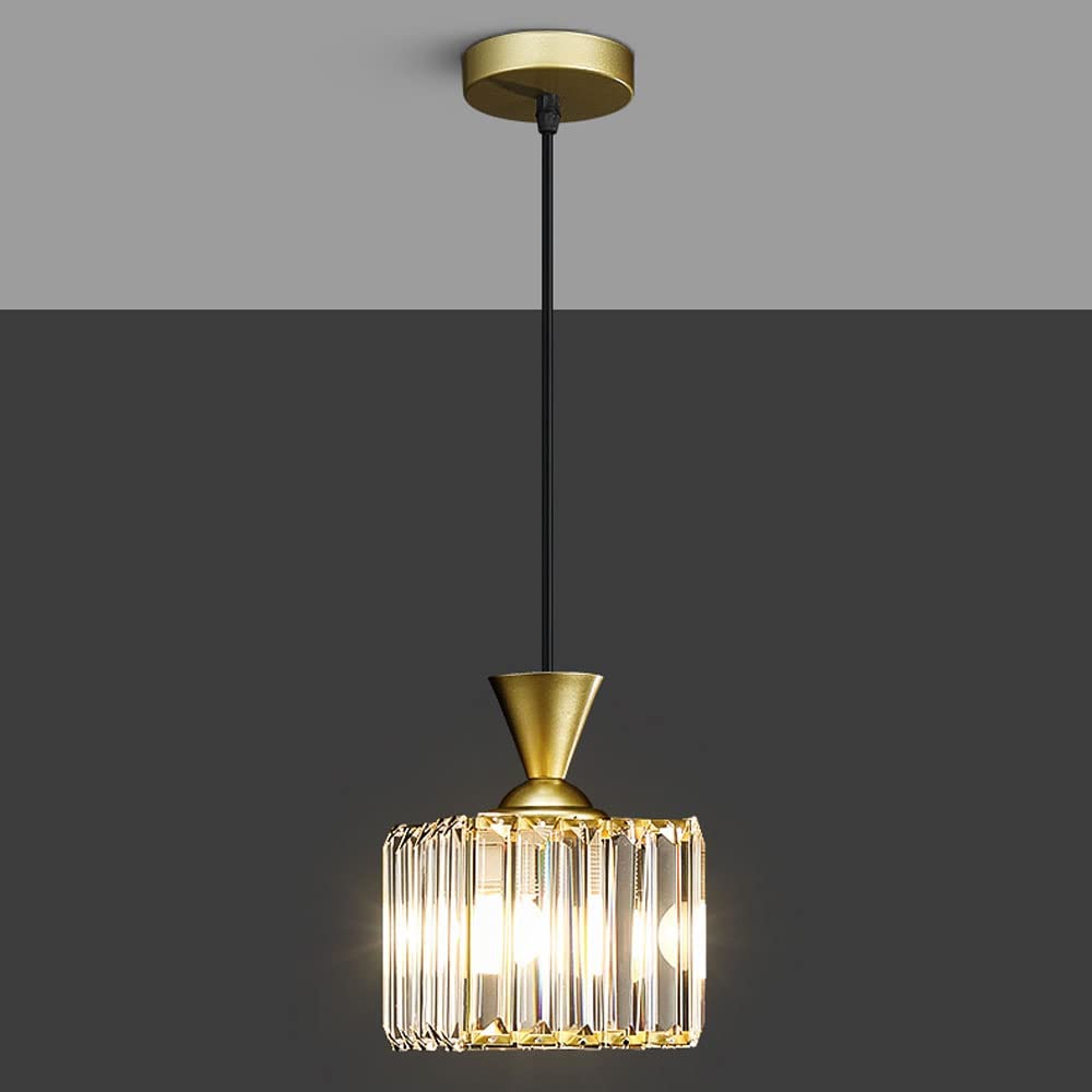 Gold/Black Crystal Pendant Light - Kitchen, Bedroom & Dining Lighting