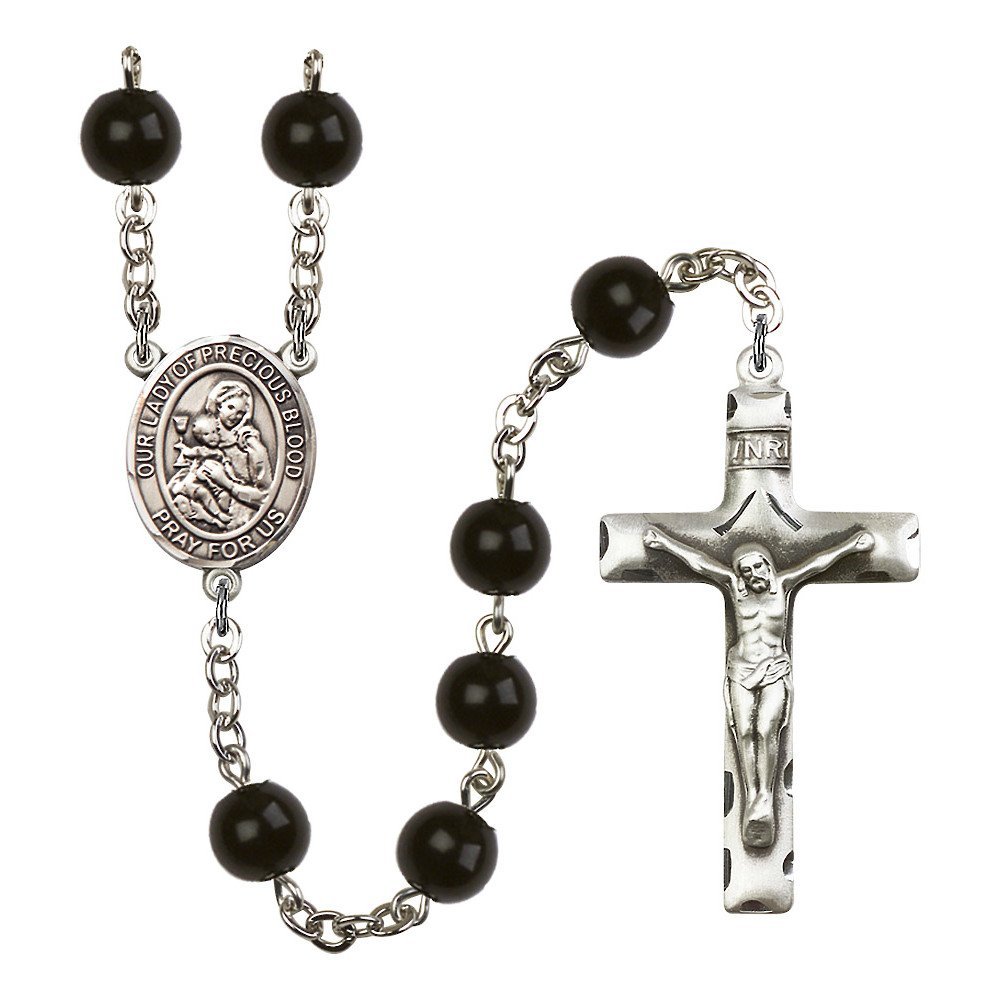 Bonyak Jewelry Our Lady of The Precious Blood Silver-Plated Rosary - Birthstone Colors for All Months | Perfect for Prayer, Gifts & Religious Devotion