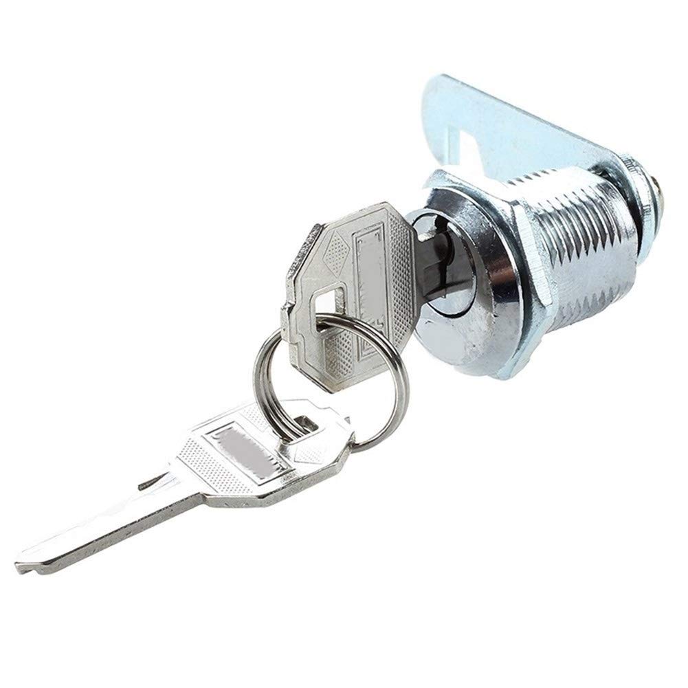 KHGWERO CZMY 20mm Silver Cam Roller Lock for Letter Box Drawers - Secure Cabinet & Furniture Locks for Home, Office & Storage Use