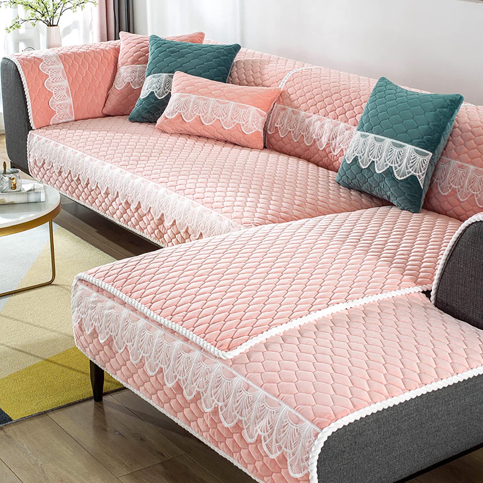 L-Shaped Sectional Sofa Cover - Soft Polyester Slipcover for Corner Couches (150x180cm) | Furniture Protector for Living Room, Family Room & Home Theater