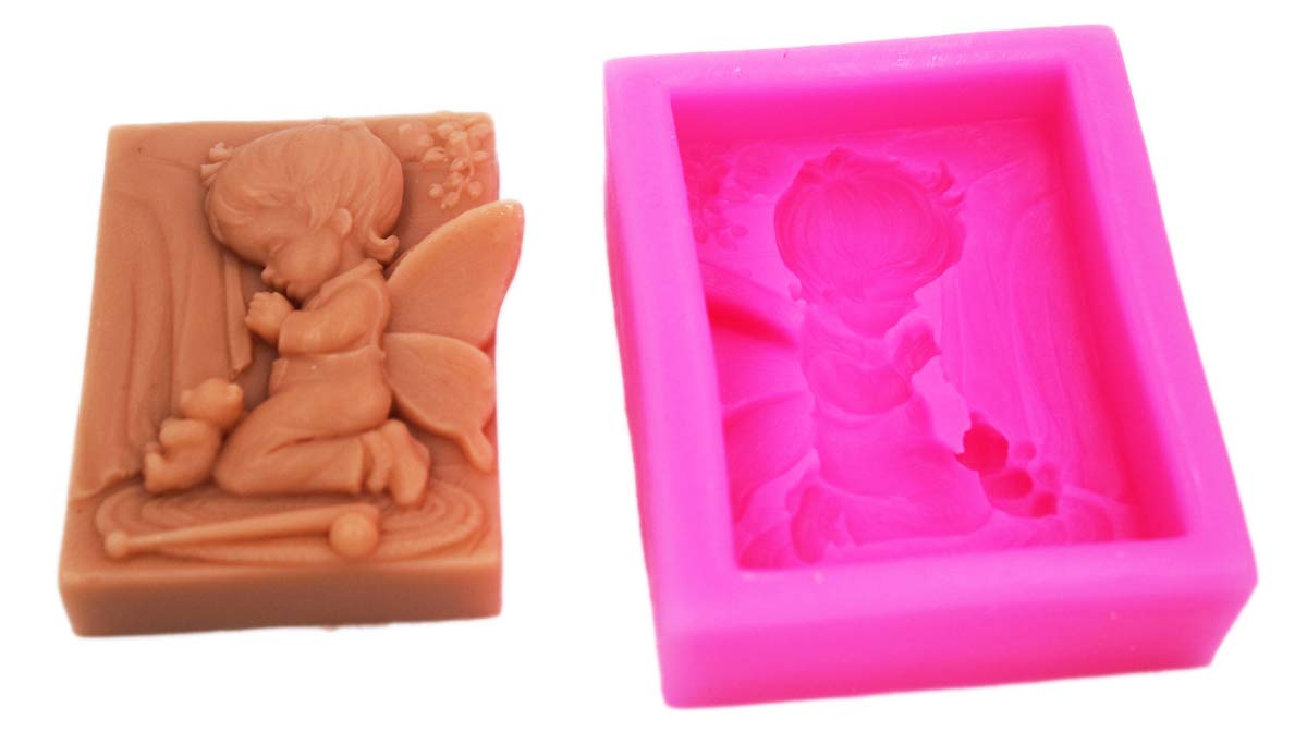 Elfin Boy Pray Silicone Soap Mold - DIY Handmade Soap Making Kit for Crafting Unique Soap Bars, Candles & Resin Art (S033) - Perfect for Home Spa, Gifts & Bath Decor
