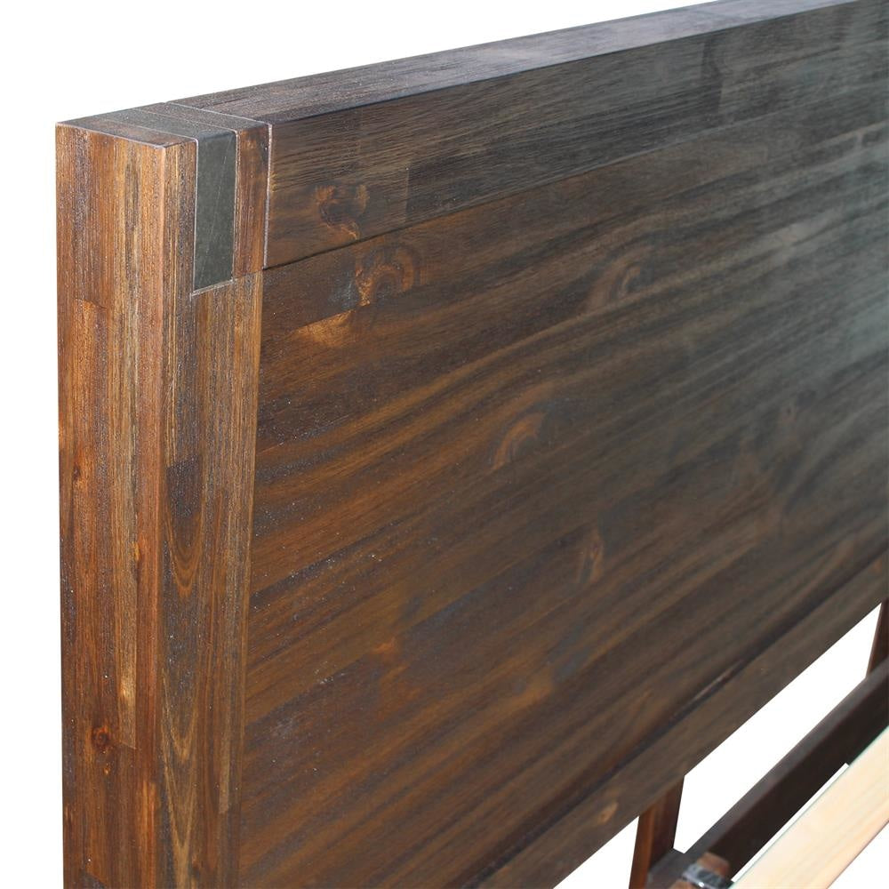 5-Piece Solid Acacia Wood Veneer Bedroom Set - Double Size Bed, Nightstand, Dresser & Tallboy in Rich Chocolate Finish | Perfect for Master Bedrooms, Guest Rooms & Cozy Home Decor