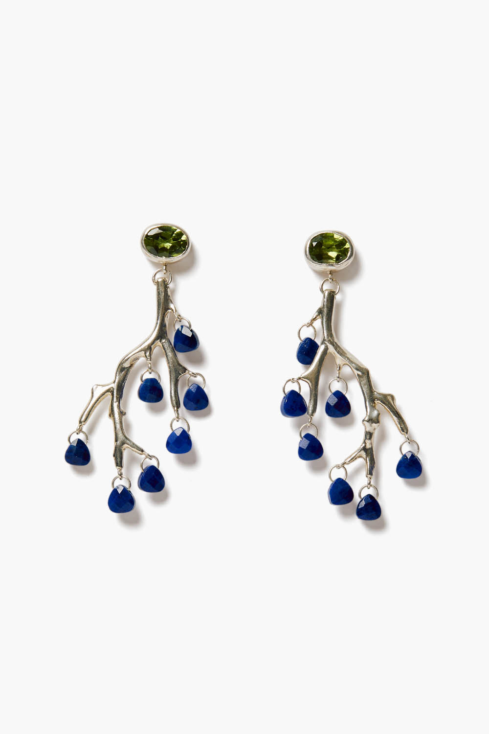 Peridot Branch Earrings - Dainty Leaf Design Gold Plated Jewelry for Women - Perfect for Weddings, Parties & Everyday Wear