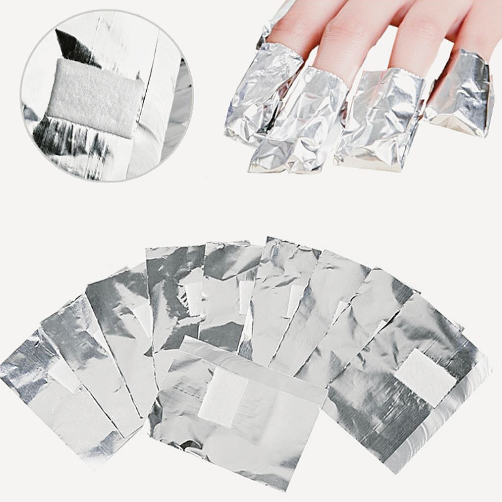 50 Pcs Disposable Nail Removal Kit with Foil Wraps, Nail File & Buffer - Professional Manicure & Pedicure Tools for Salon & Home Use