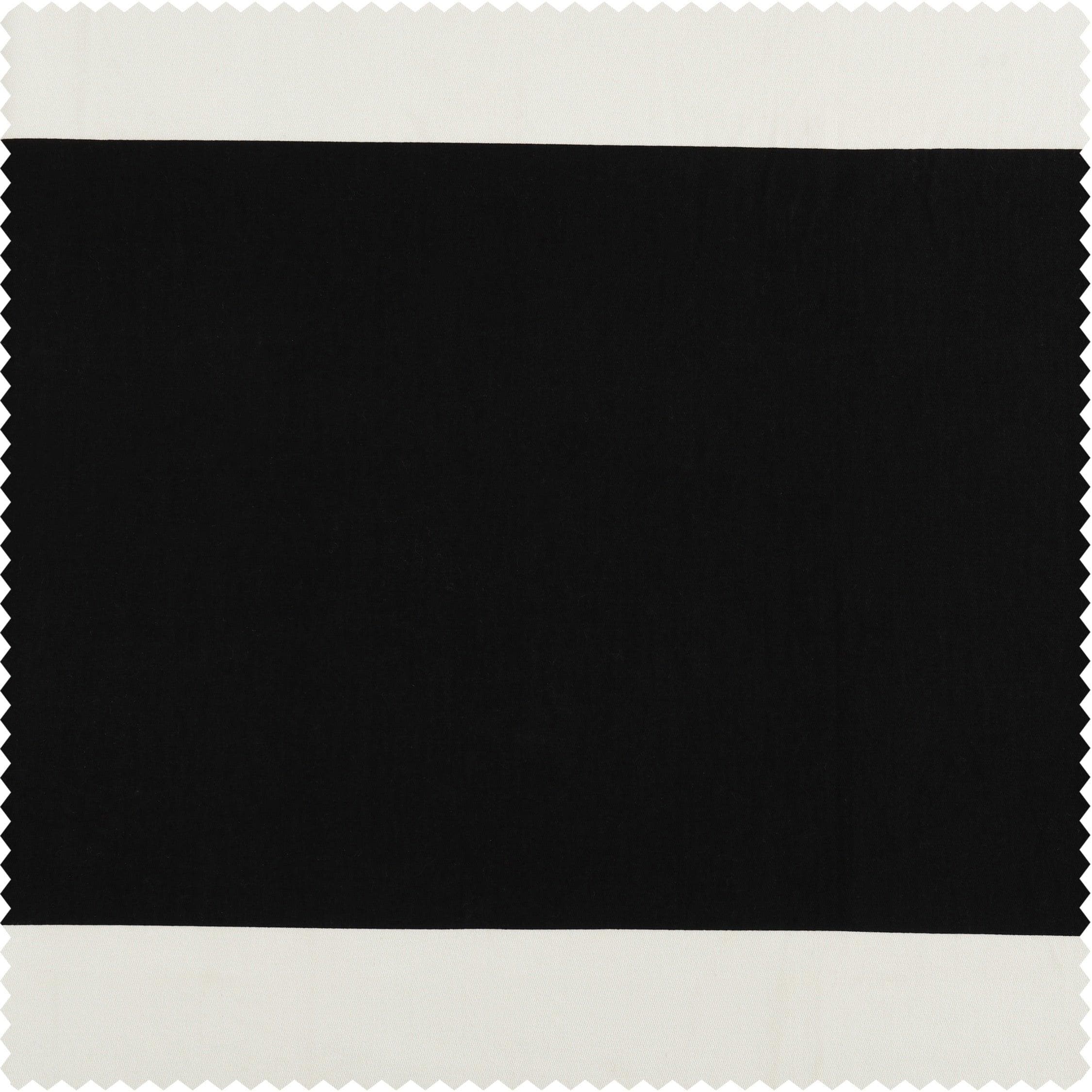 Onyx Black & Off White Horizontal Striped Printed Cotton Fabric Swatch - Perfect for Quilting, Sewing & DIY Craft Projects