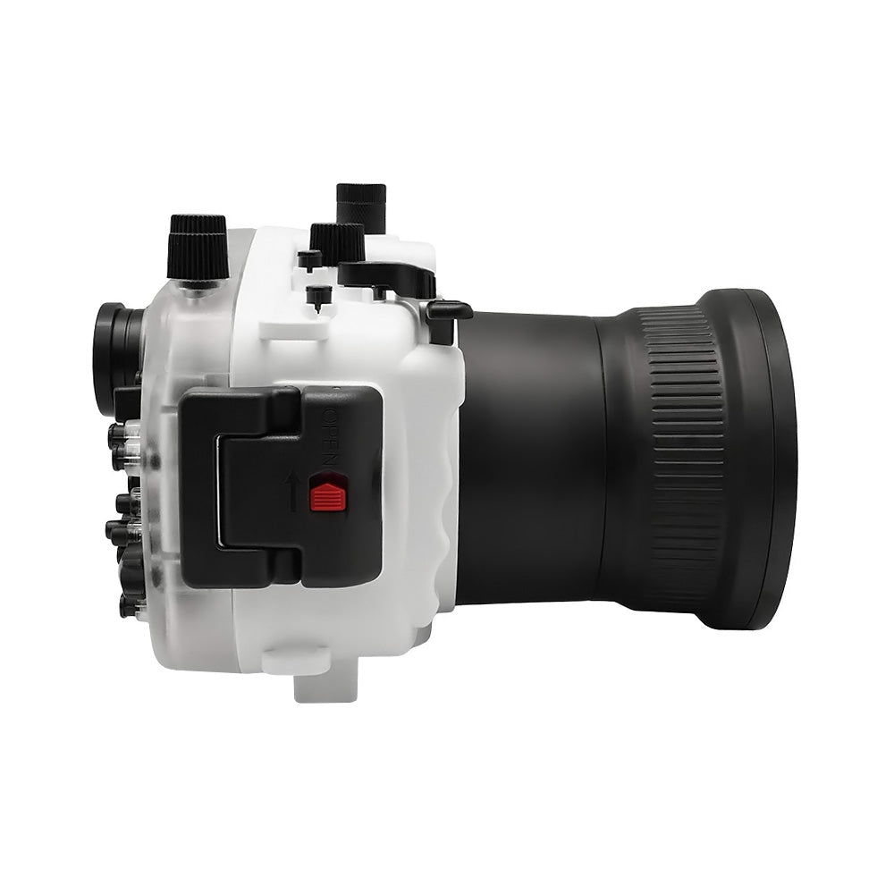 Sony A7 II NG V.2 Series 40M/130FT Waterproof Underwater Camera Housing with Long Port - White - Perfect for Scuba Diving, Snorkeling & Marine Photography