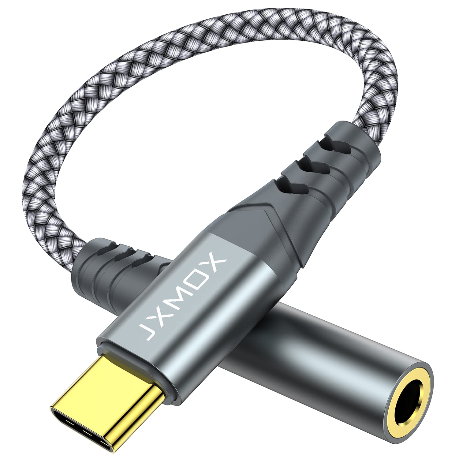 JXMOX USB C to 3.5mm Headphone Jack Adapter - USB Type C to Aux Audio Dongle Cable Compatible with iPhone 16/15 Pro Max, Samsung Galaxy S24/S23/S22 Ultra, Google Pixel, iPad Pro & MacBook - Perfect for Music, Gaming & Hands-Free Calling