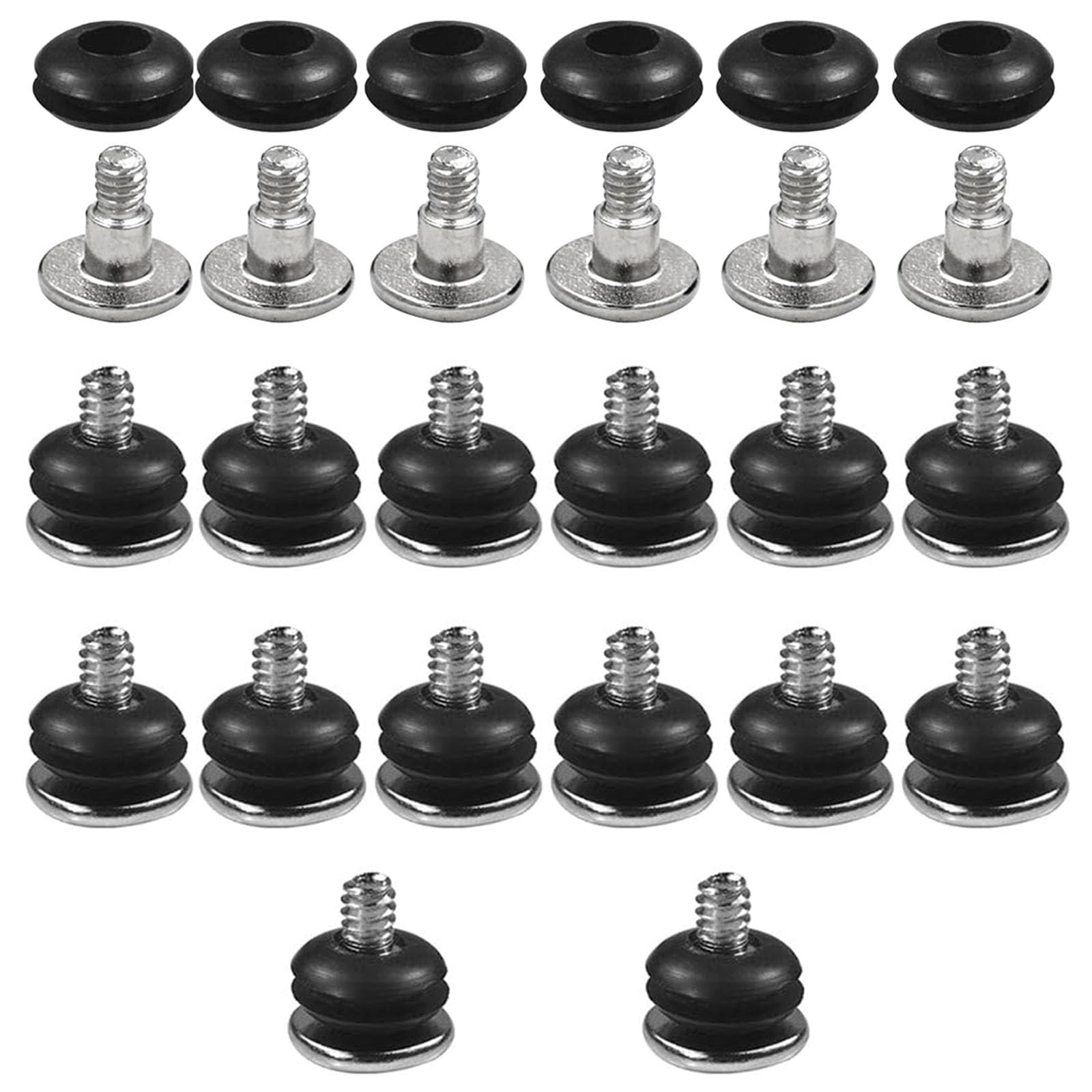 20 Pack Shockproof Computer Case Screws with Rubber Washers - Vibration Dampening Screws for Hard Drives, PC Builds & Server Racks (Perfect for Gaming PCs & Data Centers)