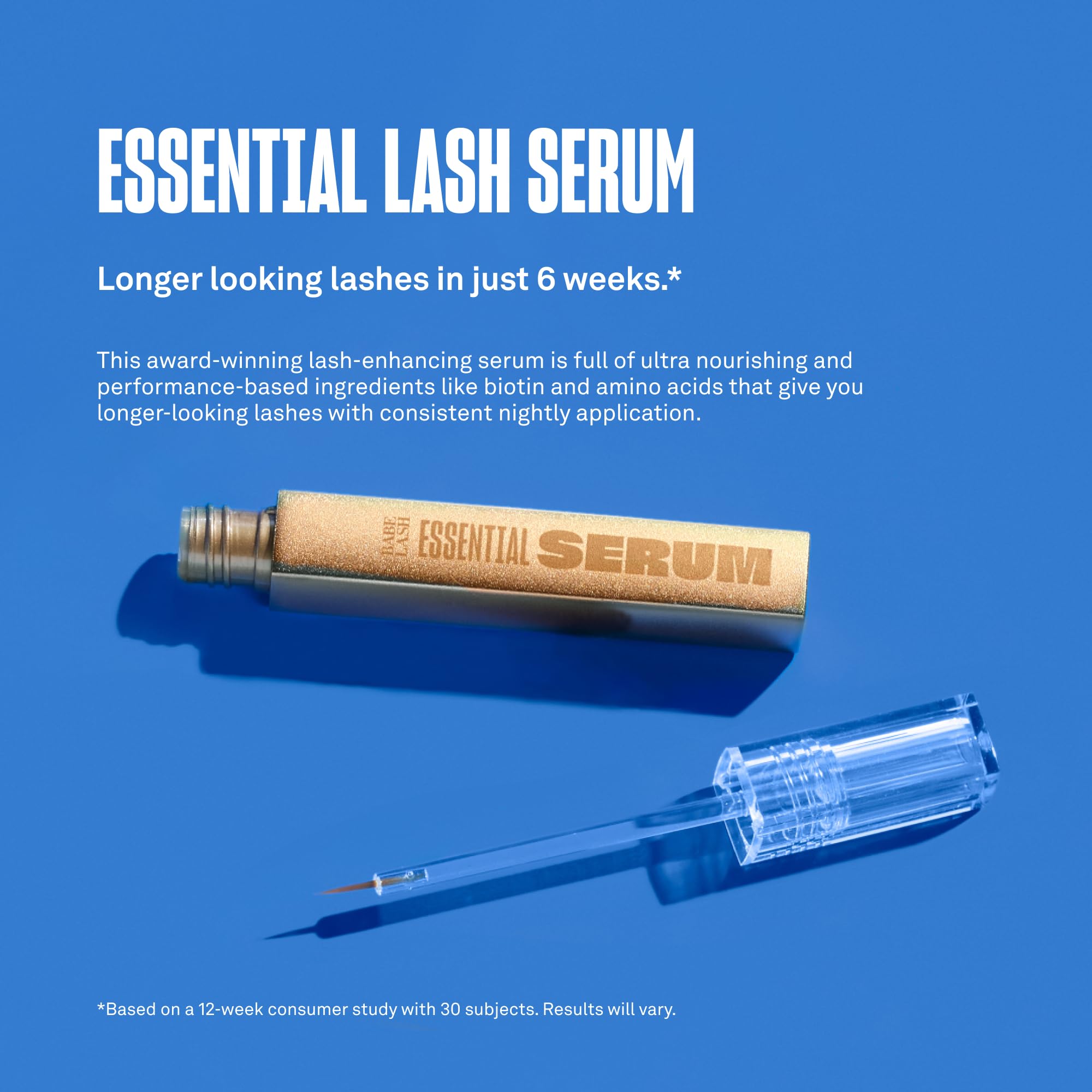 Babe Original Babe Lash Essential Serum - 3ML Eyelash Growth Serum for Fuller, Longer Lashes | Natural & Extension Safe | 3 Month Supply | Perfect for Daily Use & Special Occasions