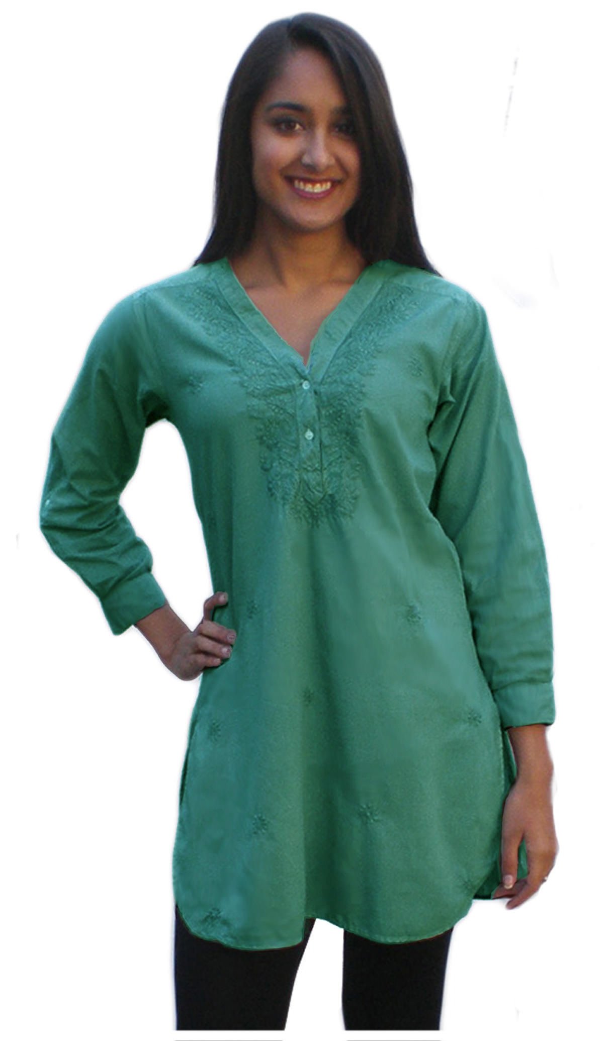 Pure Cotton Hand Embroidered Kurti Top for Women - Traditional Indian Tunic Blouse with Exquisite Stitching | Perfect for Festivals, Weddings & Casual Wear