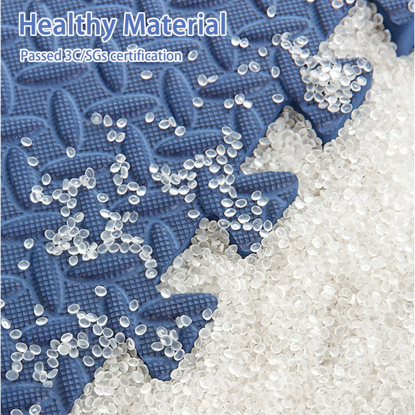 12-Piece Interlocking EVA Foam Floor Tiles - ½ Inch Thick Puzzle Play Mat with Borders (24x24 Inch, Blue) - Non-Slip Exercise Mats for Gym, Playroom, Nursery & Home Workout Areas