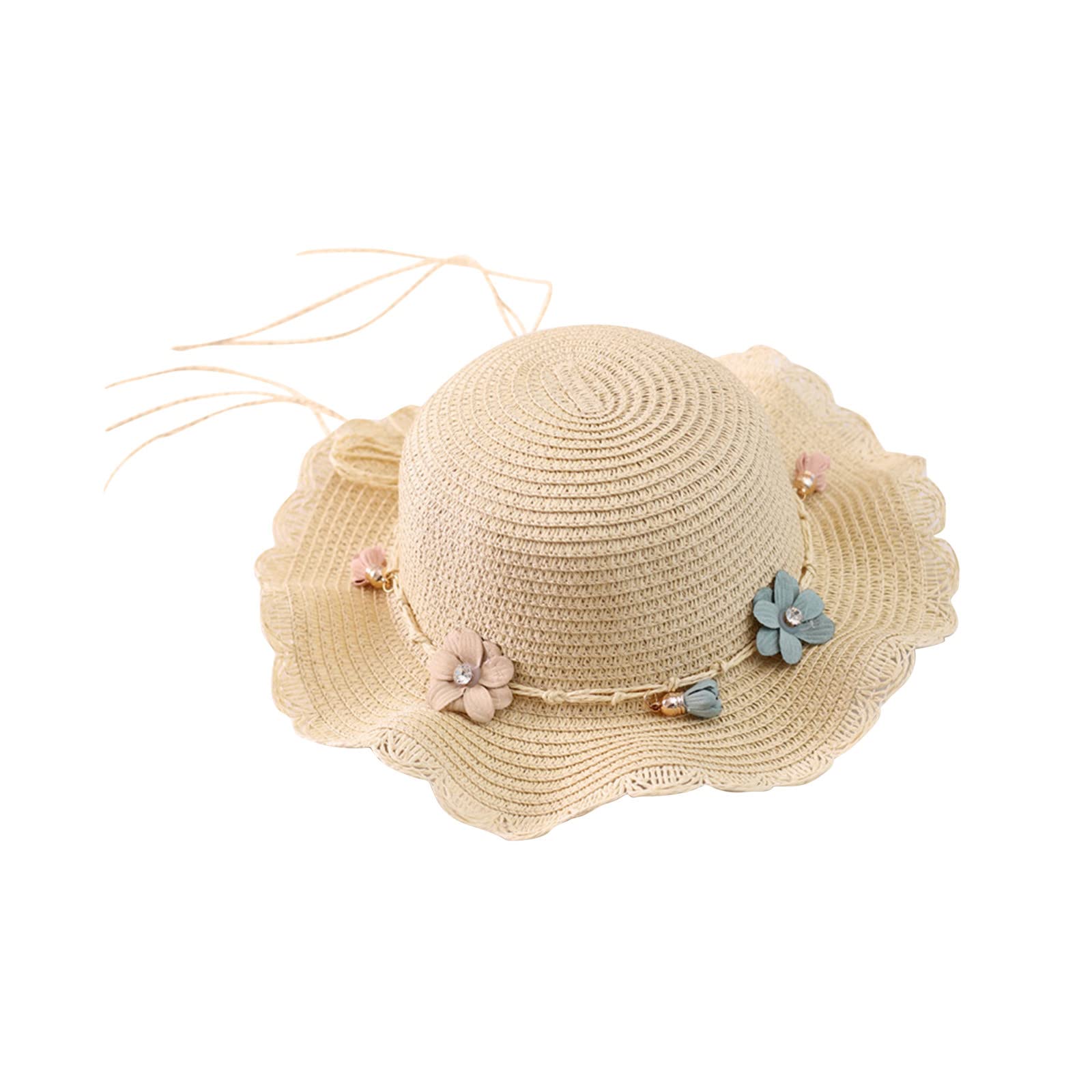 Women's Summer Floral Bow Decorated Sun Hat - Cute Rope Beach Hat for Outdoor, Travel, and Vacation