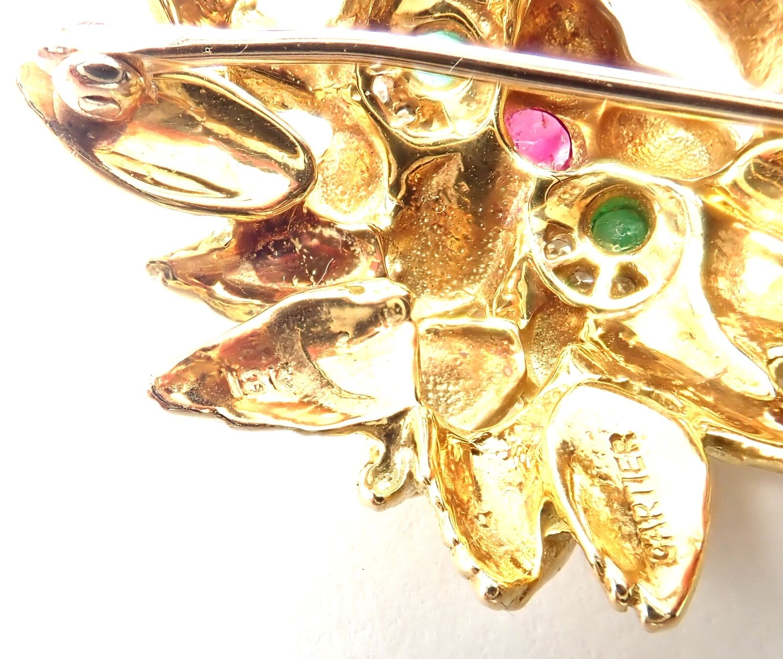 Authentic Cartier Whimsical Dragon Lion 18k Yellow Gold Diamond Ruby Brooch Pin - Luxury Vintage Jewelry for Collectors & Special Occasions