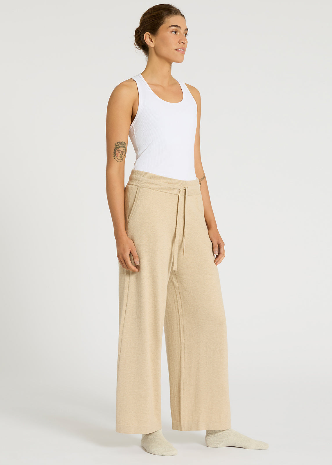 Me Time Pant II Oatmeal - Women's Comfortable Lounge Pants for Relaxation at Home, Yoga & Sleep | Soft Breathable Fabric