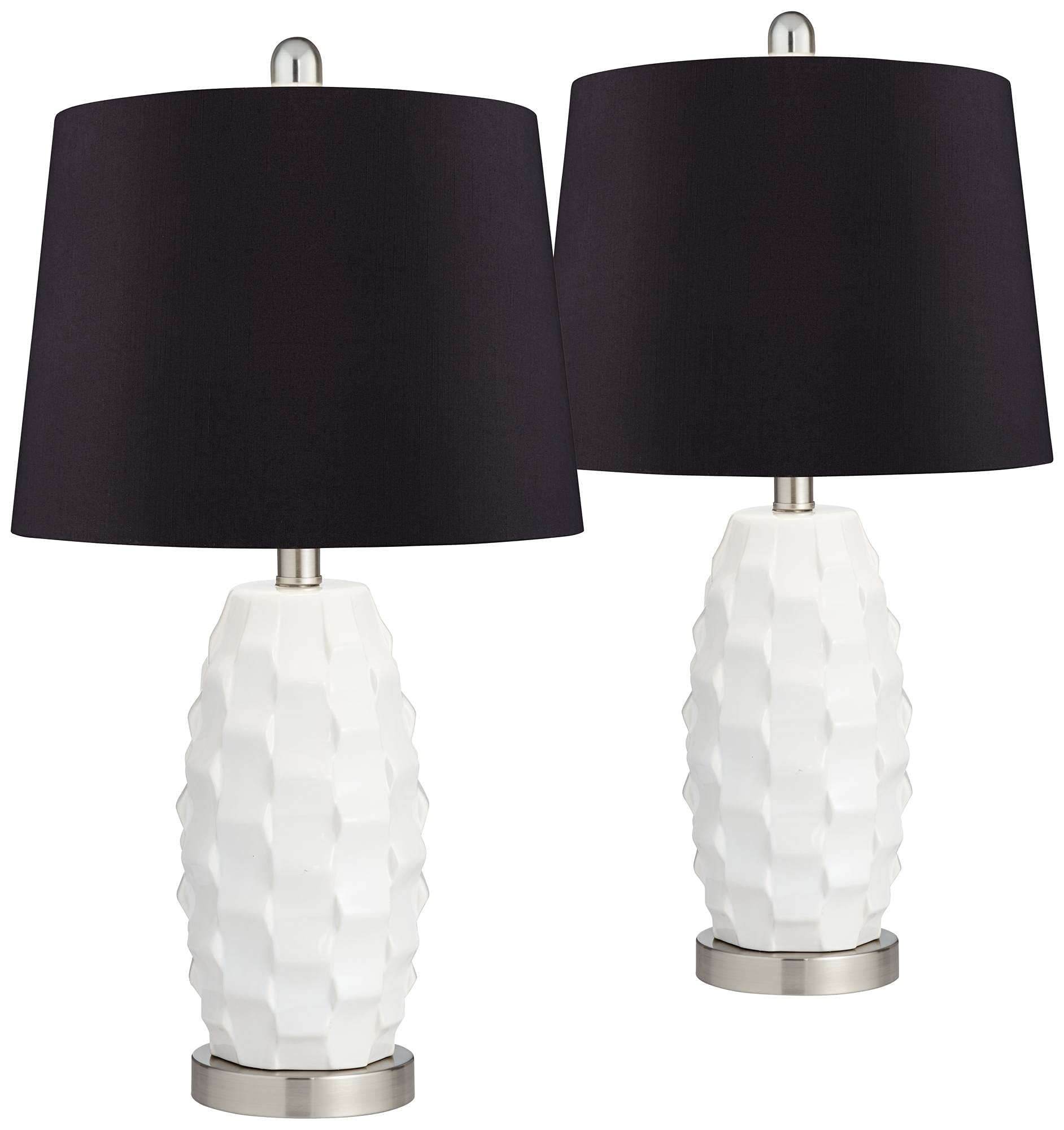 360 Lighting Scalloped Modern Coastal Table Lamps Set of 2 - 24.5