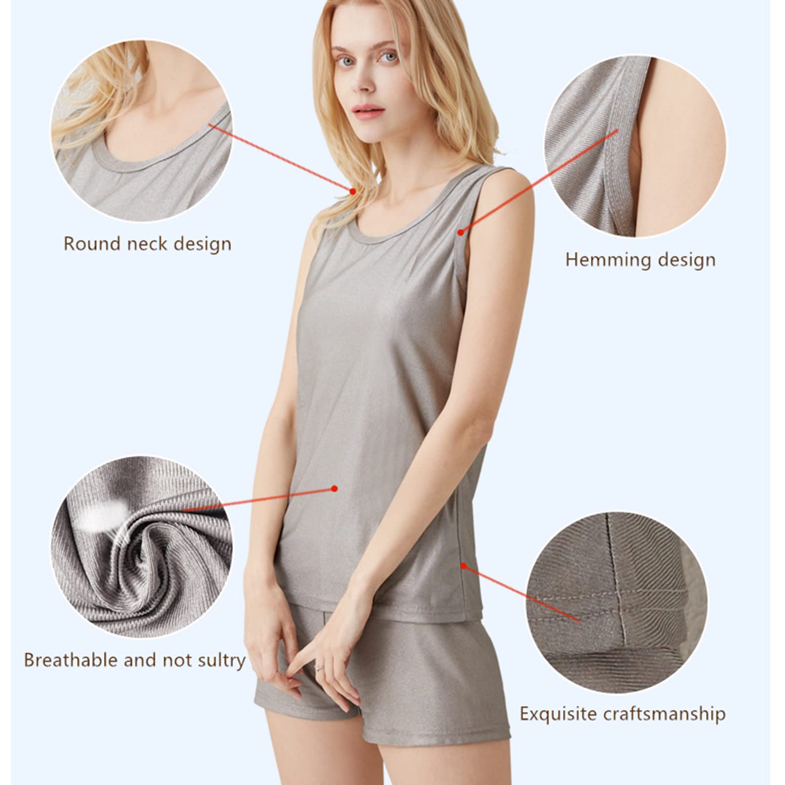 POOSR Anti-Radiation T-Shirt - 100% Silver Fiber EMF Protection for 5G, WiFi & Cell Phone Radiation - Men's & Women's Daily Wear for Home, Office & Travel