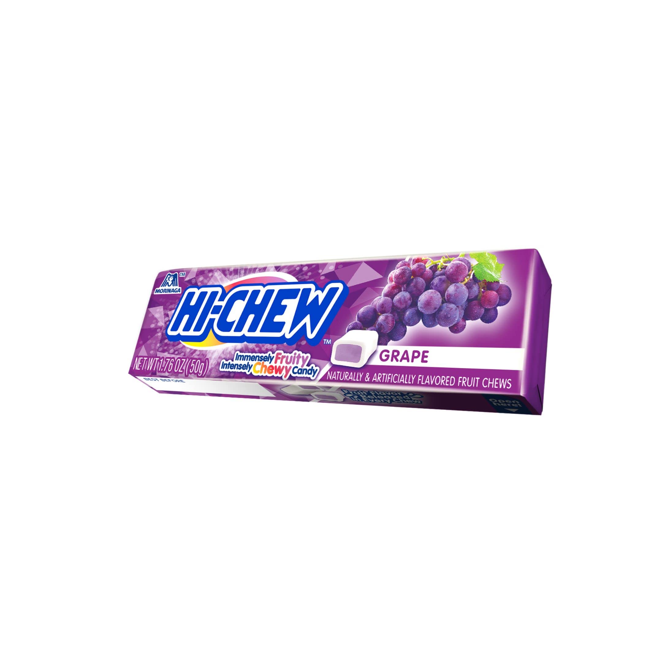 HI-CHEW Grape Flavor Chewy Candy Sticks - 15 Individually Wrapped Packs (1.76oz Each) | Bulk Soft & Juicy Fruit Flavored Candy for Parties, Office Snacks & On-the-Go Treats