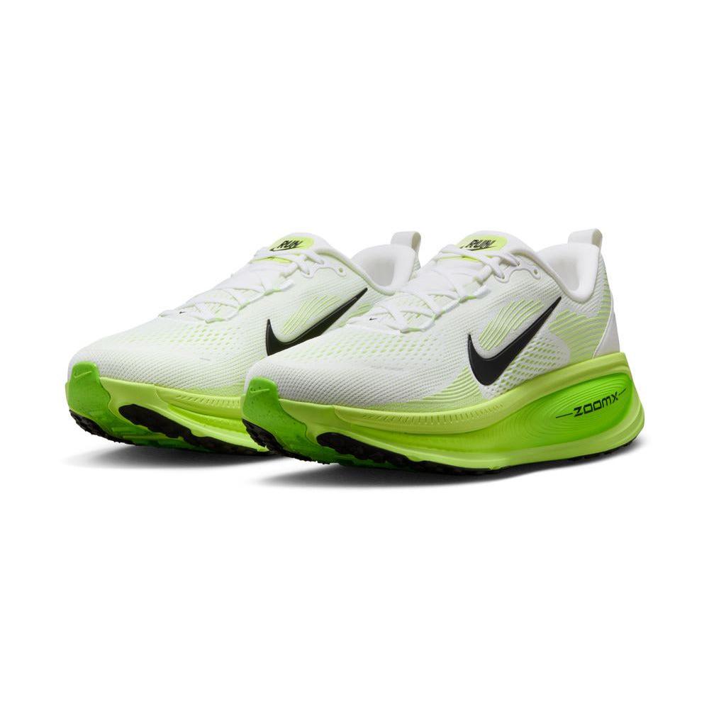 Nike Men's Vomero 18 Running Shoes - White/Black/Electric Green Volt | Cushioned Road Running Sneakers for Marathon Training & Daily Jogging