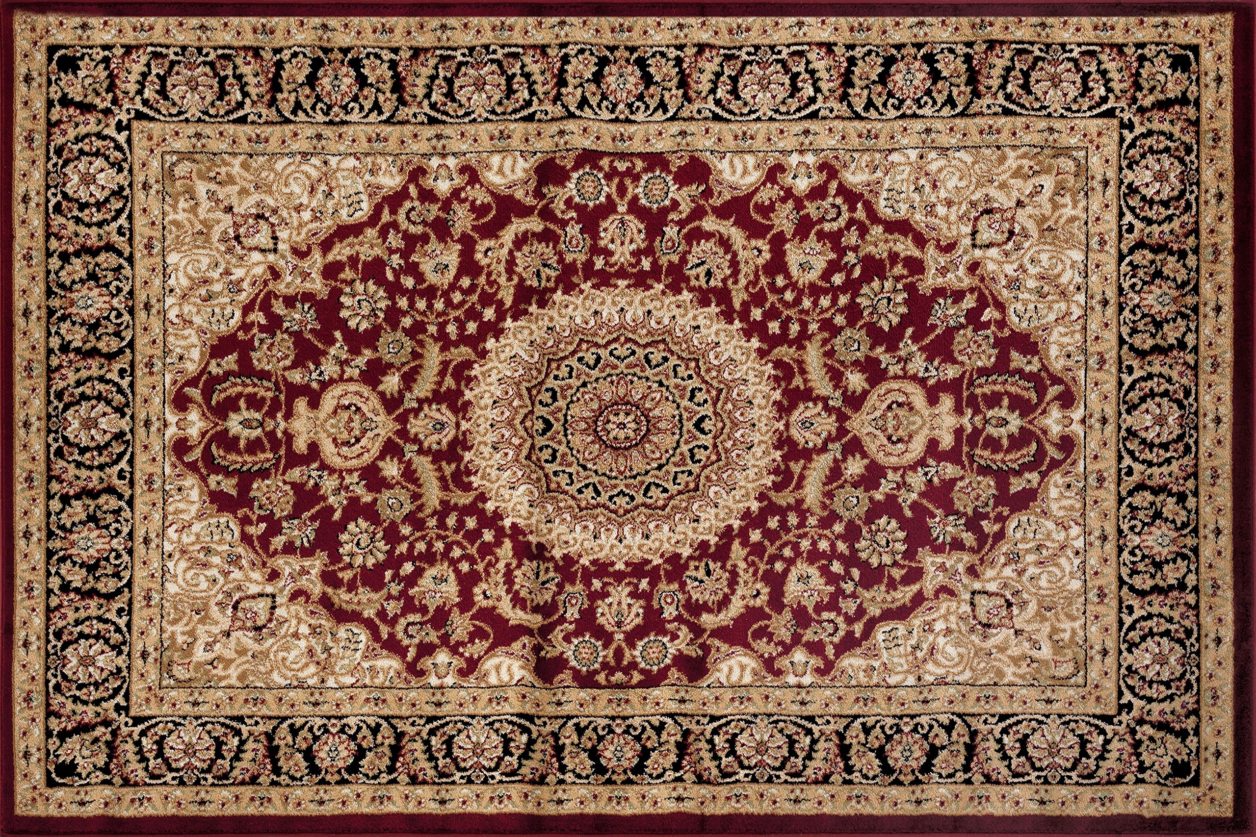 Traditional Oriental Medallion Design Area Rug 3'3