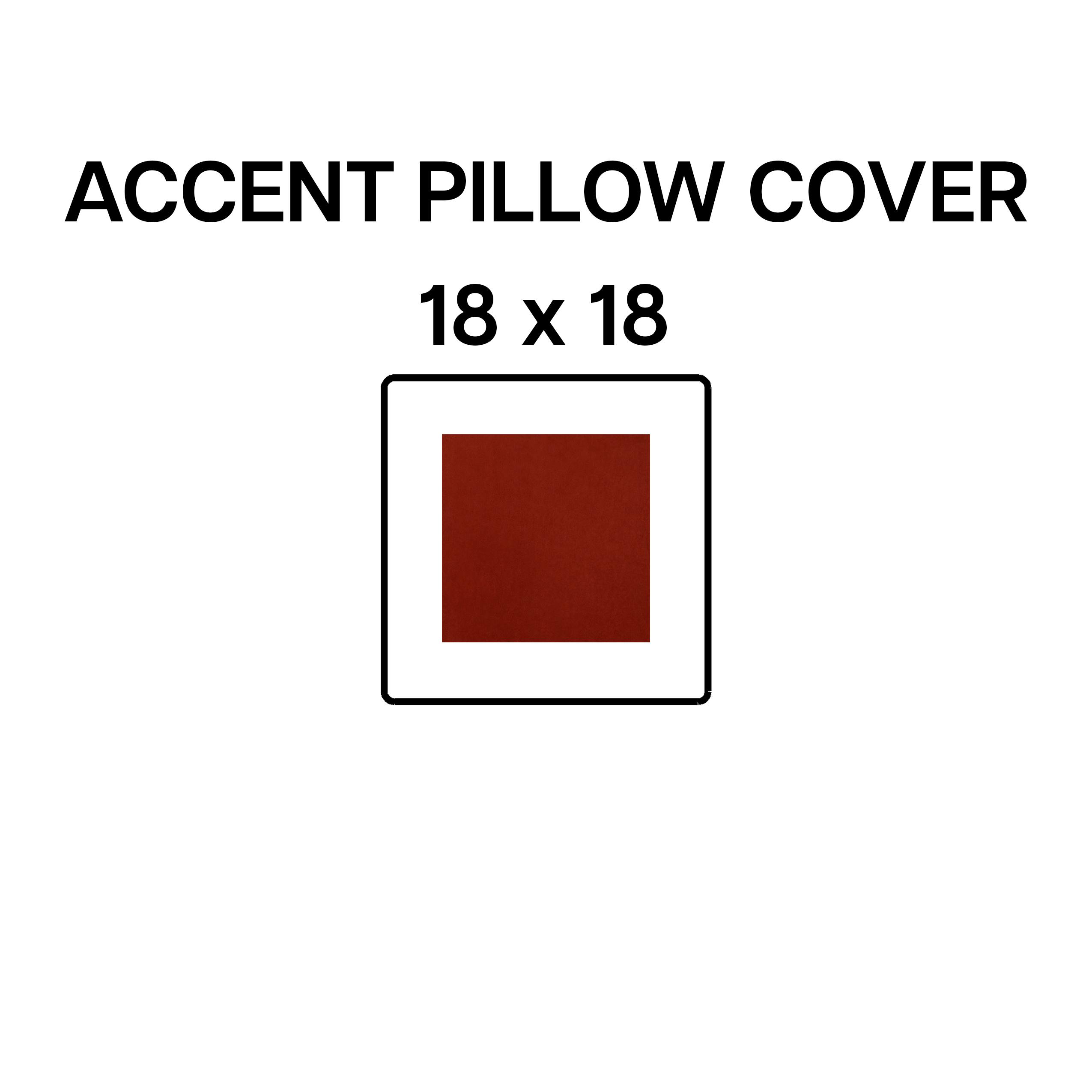 18x18 Rust Brown Decorative Throw Pillow Cover - Soft Accent Cushion Cover for Sofa, Bed, Chair - Home Decor Living Room Bedroom Accessories