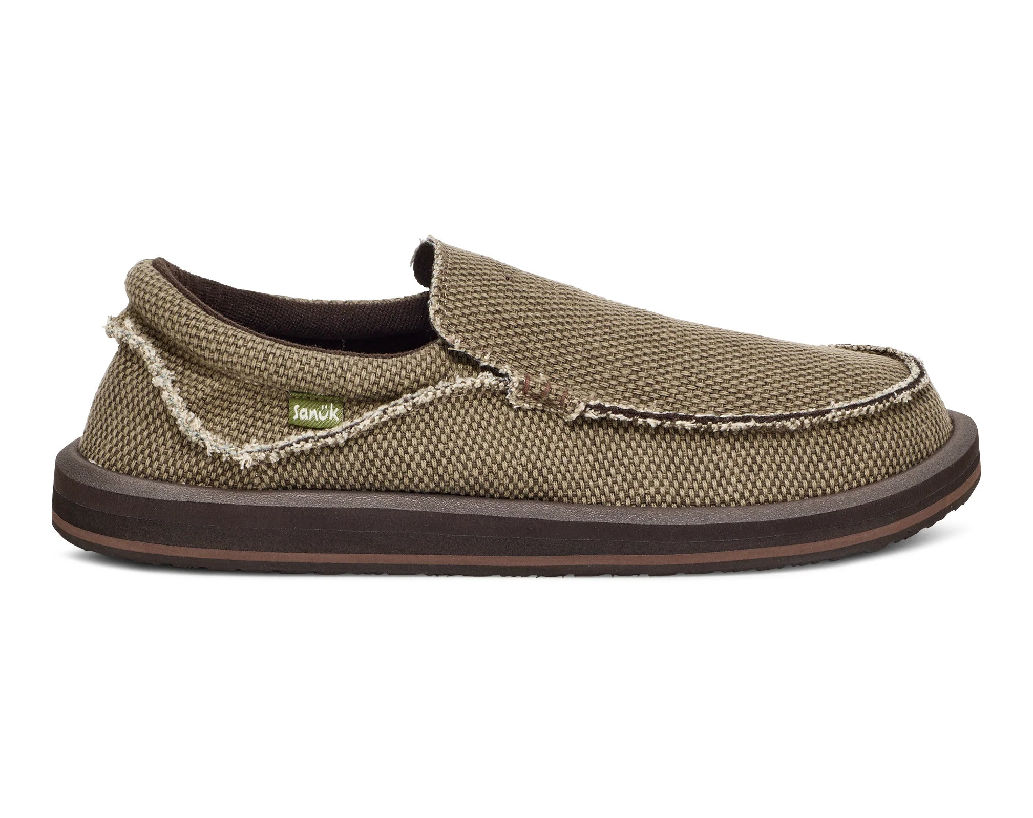 Sanuk Chiba Brown Men's Slip-On Shoes - Comfortable & Casual for Walking, Travel, and Beach