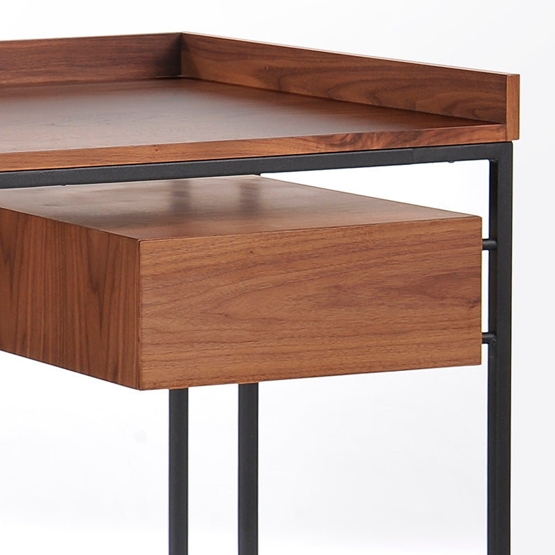 Leo Retro Desk 160cm Walnut - Vintage Style Writing Desk for Home Office, Study & Workspace - Solid Wood Computer Desk with Spacious Surface