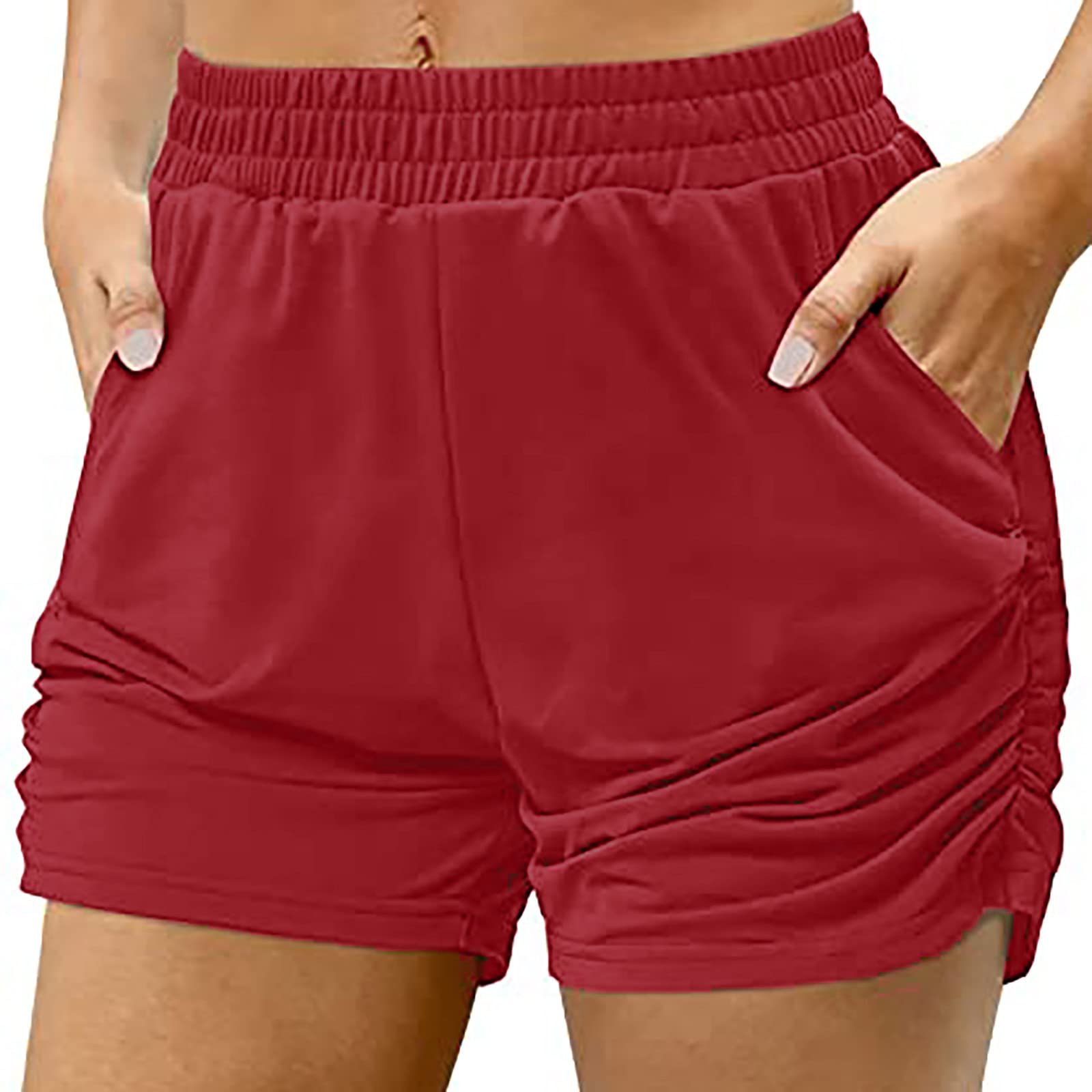 Plus Size Women's Sweat Shorts - Elastic Waist Summer Running Shorts for Workout & Lounge