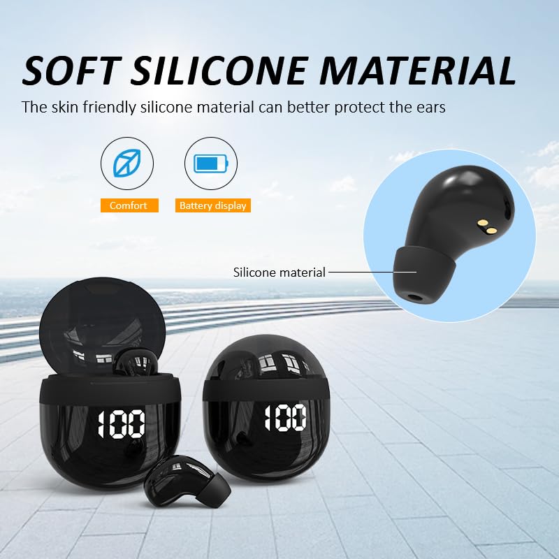 Mini Invisible Wireless Bluetooth Earbuds - IPX5 Waterproof Sleep Earphones for Small Ear Canals - Noise Blocking Sleepbuds for Sleeping, Working, Music & Travel - Perfect for Side Sleepers, Office Use & Daily Commute