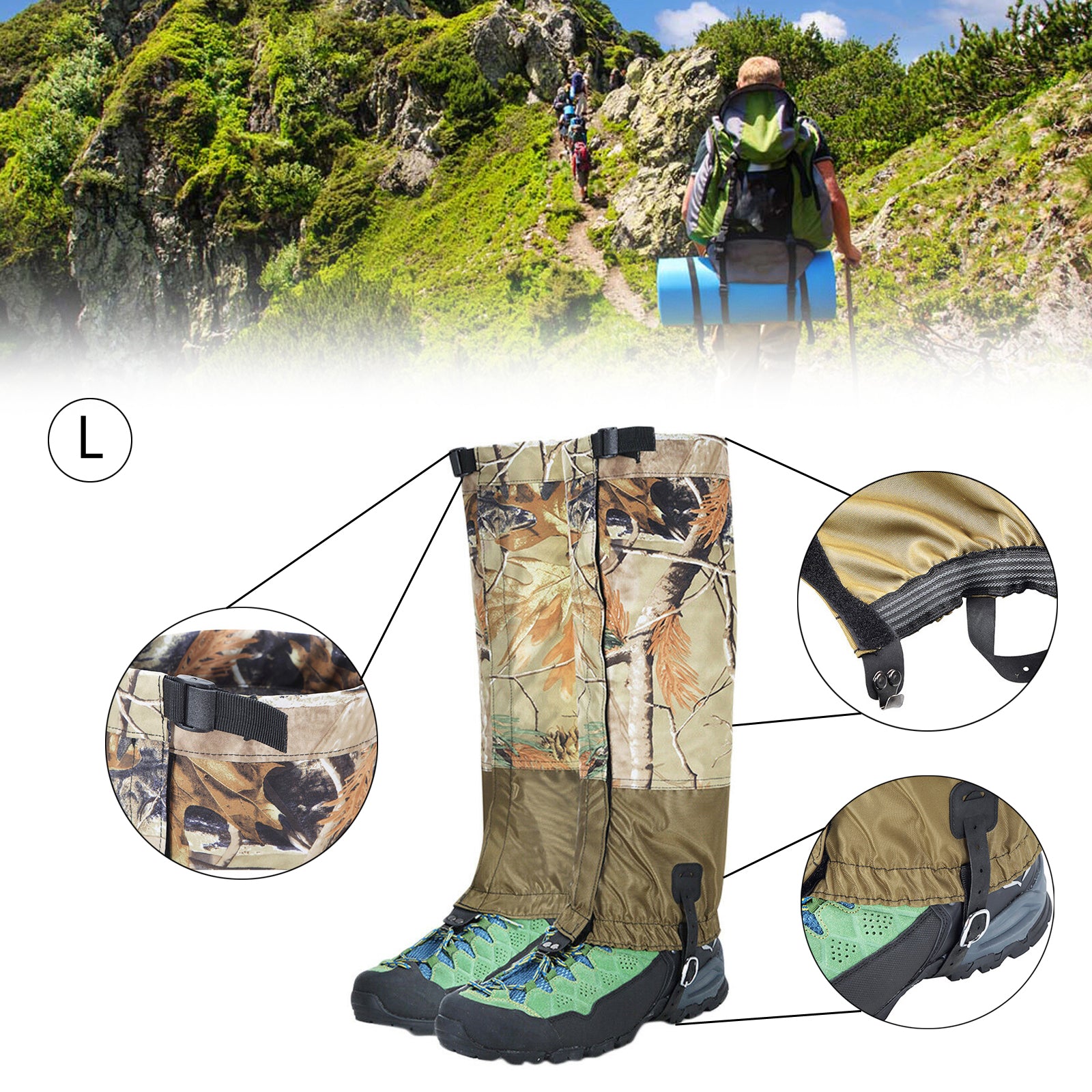 Waterproof Outdoor Gaiters for Hiking, Walking, Climbing & Hunting - Durable Leg Protection for All-Weather Adventures