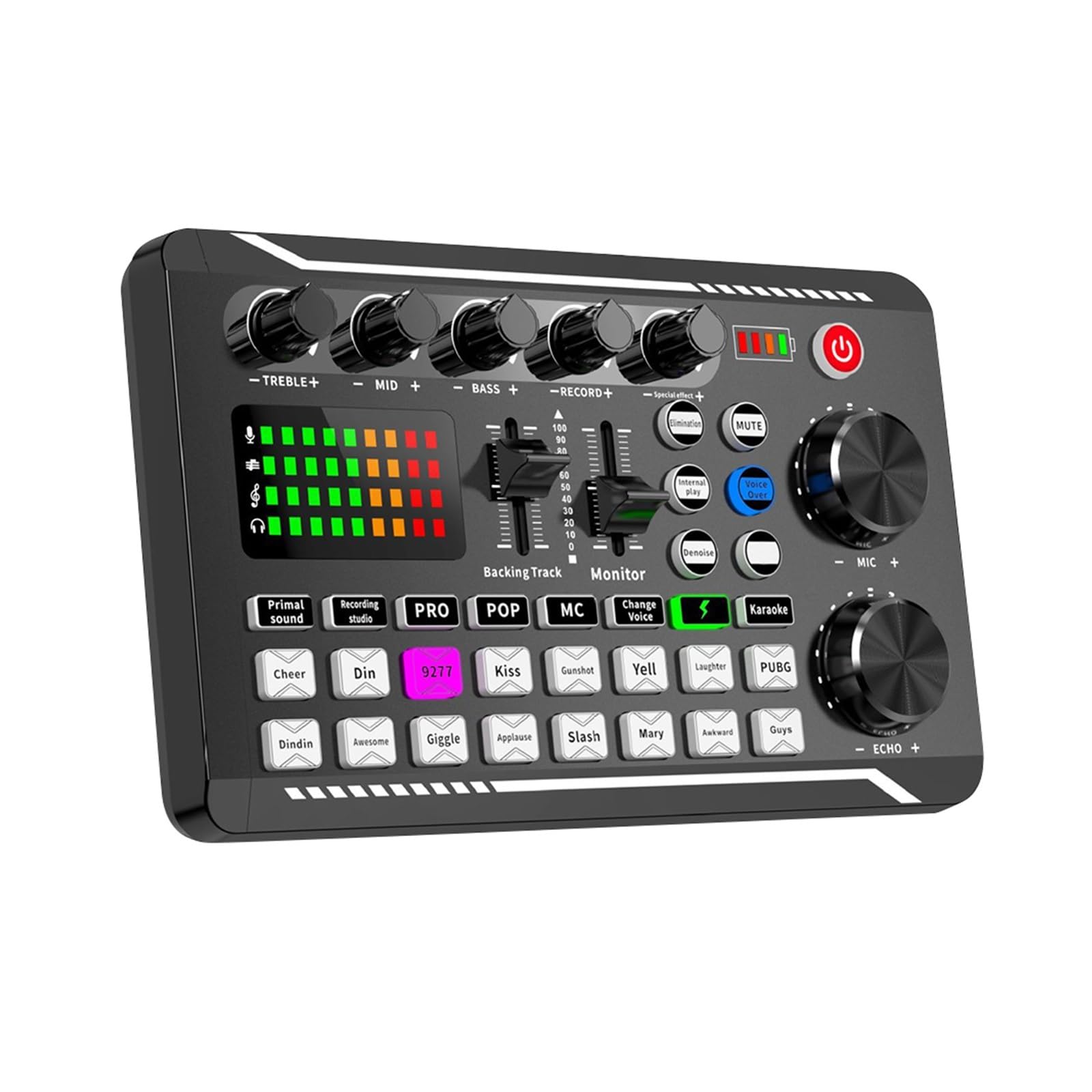 Professional USB Sound Card Kit for Studio Recording - High-Quality Audio Interface for PC, Phone, and Live Streaming with Mixer Function | Perfect for Music Production, Podcasting & Gaming (Color: Sound Card Only)
