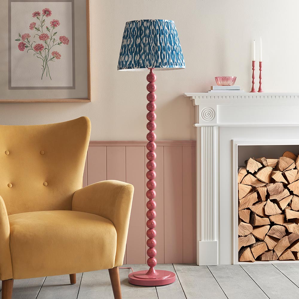 Auralis Ikat Floor Lamp with E27 Socket - Modern Handwoven Design for Living Room, Bedroom & Office Lighting