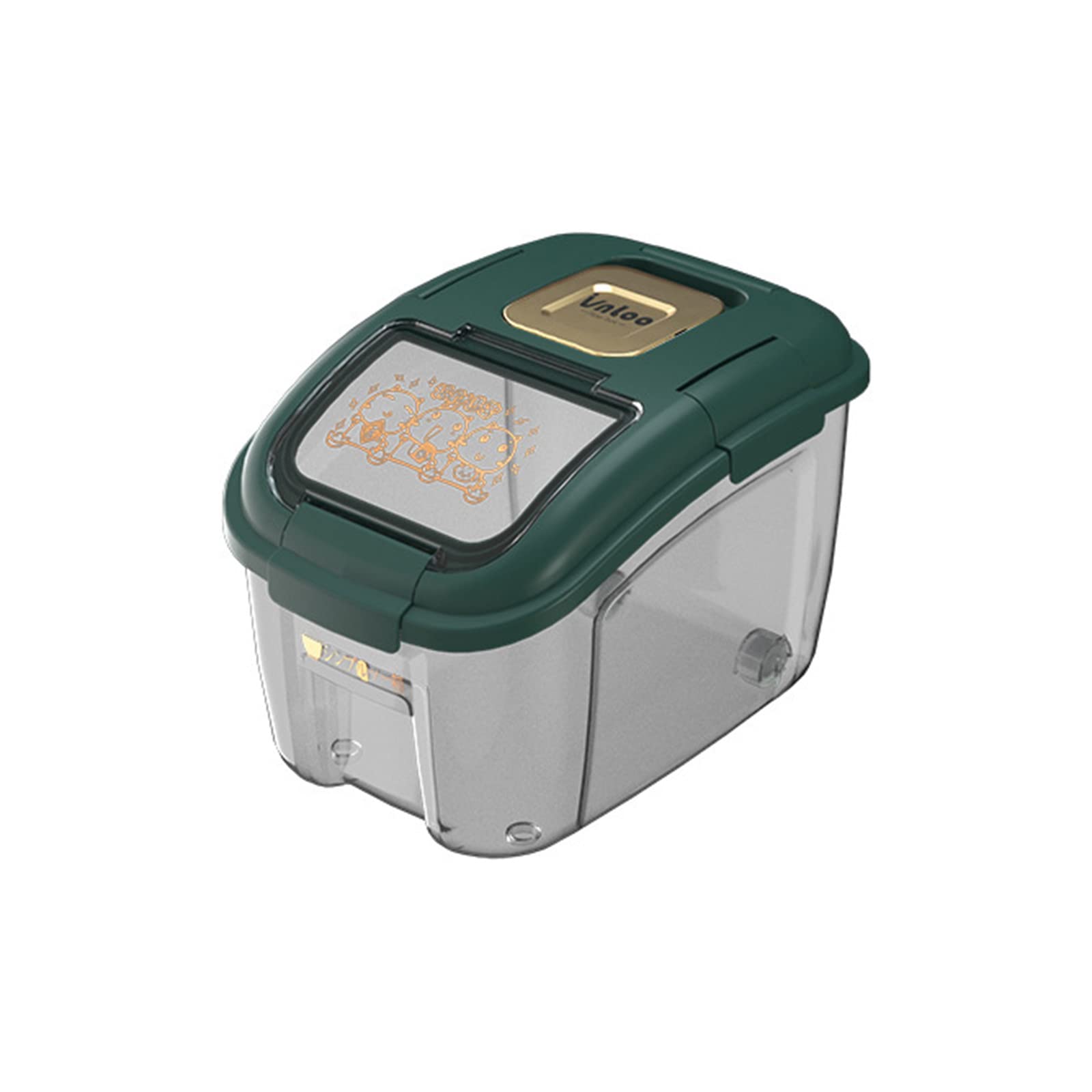 MOTOFUTURE 10kg Airtight Grain Storage Container - Sealed Rice Bin, Kitchen Food Storage Box with Measuring Cup for Beans, Corn, Oats & Rice - Perfect for Pantry Organization & Bulk Food Storage (Green)