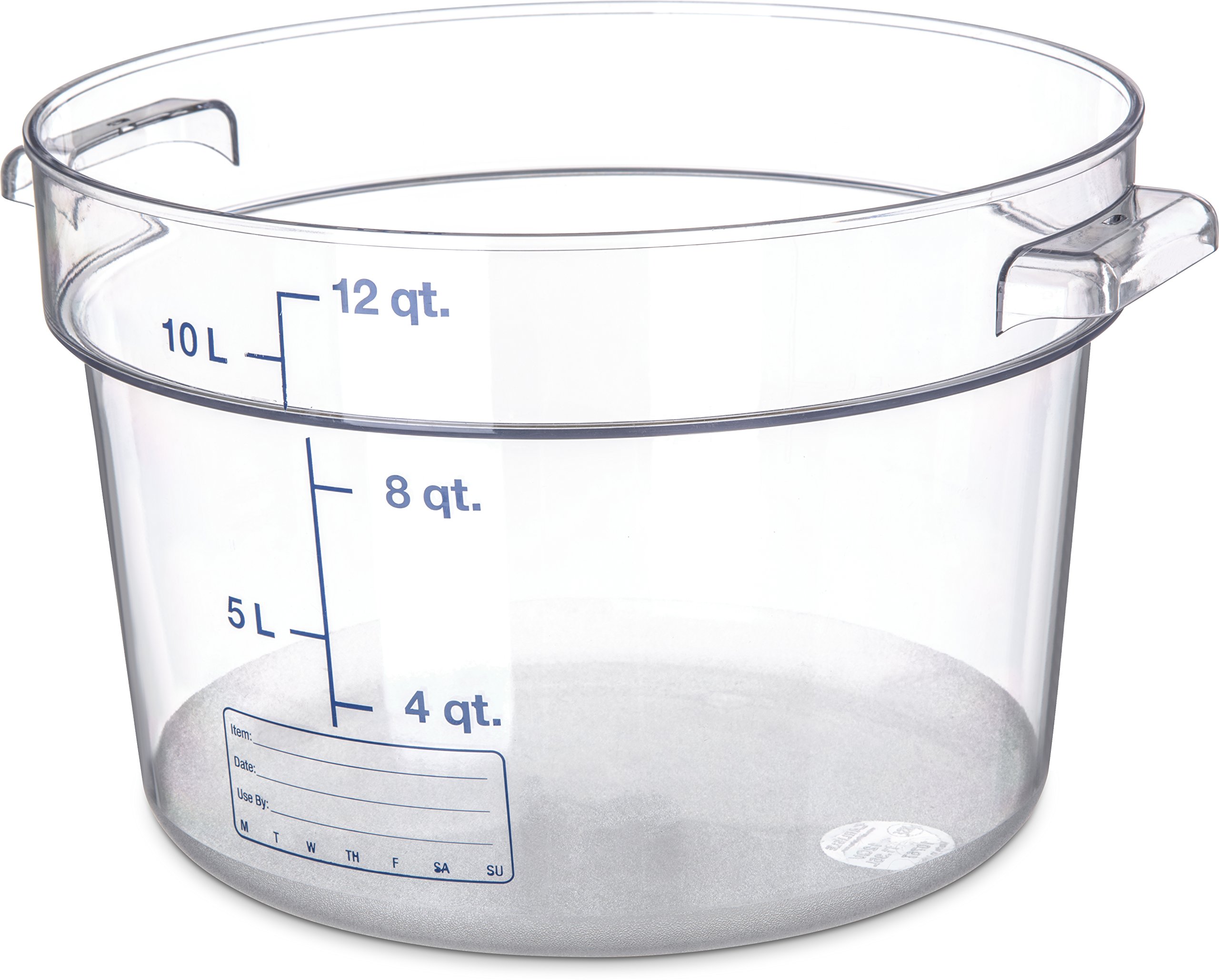 Carlisle Storplus 12 Quart Clear Polycarbonate Round Food Storage Container - Stackable Design for Catering, Buffets & Restaurants - Perfect for Bulk Food Prep, Leftovers & Commercial Kitchen Organization
