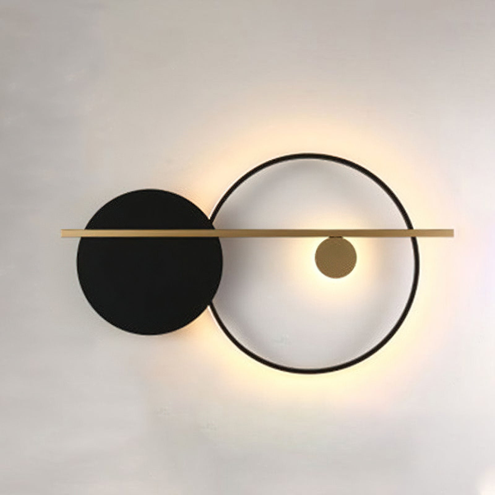 Modern Double Circle Wall Light - Sleek LED Sconce for Bedroom, Living Room & Hallway Decor - Energy Efficient Indoor Lighting Fixture