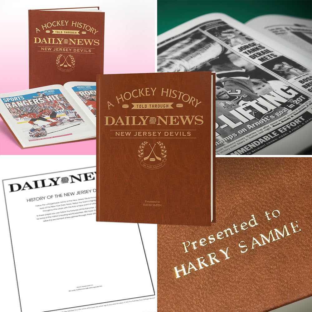 Personalized NHL Ice Hockey History Book - Custom Gold Embossed Name - A3 Large Deluxe Hardcover - Unique Sports Memorabilia Gift for Hockey Fans | Perfect for Anniversaries, Retirement Gifts & Sports Collectors