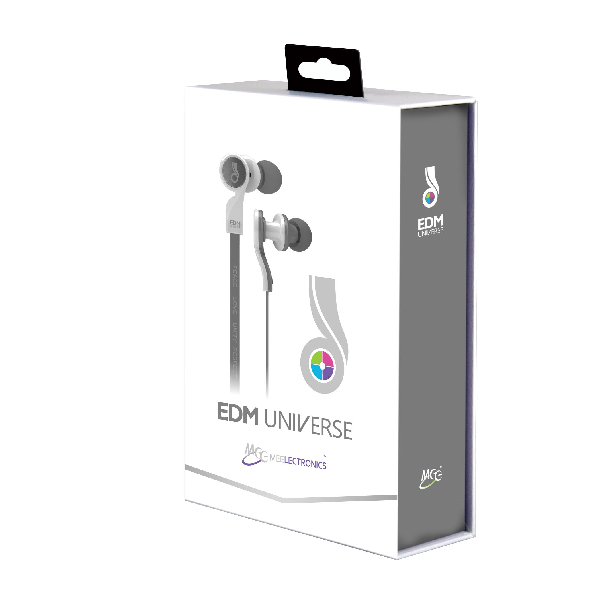 MEE audio EDM Universe D1P In-Ear Headphones with Mic - Noise Isolating Wireless Earbuds for DJs, Gaming & Workouts (PLUR/White) | Perfect for Music Lovers, Gamers & Fitness Enthusiasts