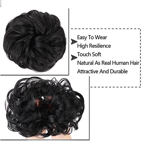 Curly Synthetic Messy Hair Bun Hair Scrunchies Extension - Perfect for Messy Bun Hairstyles, Ponytail Accessories & Everyday Hair Styling