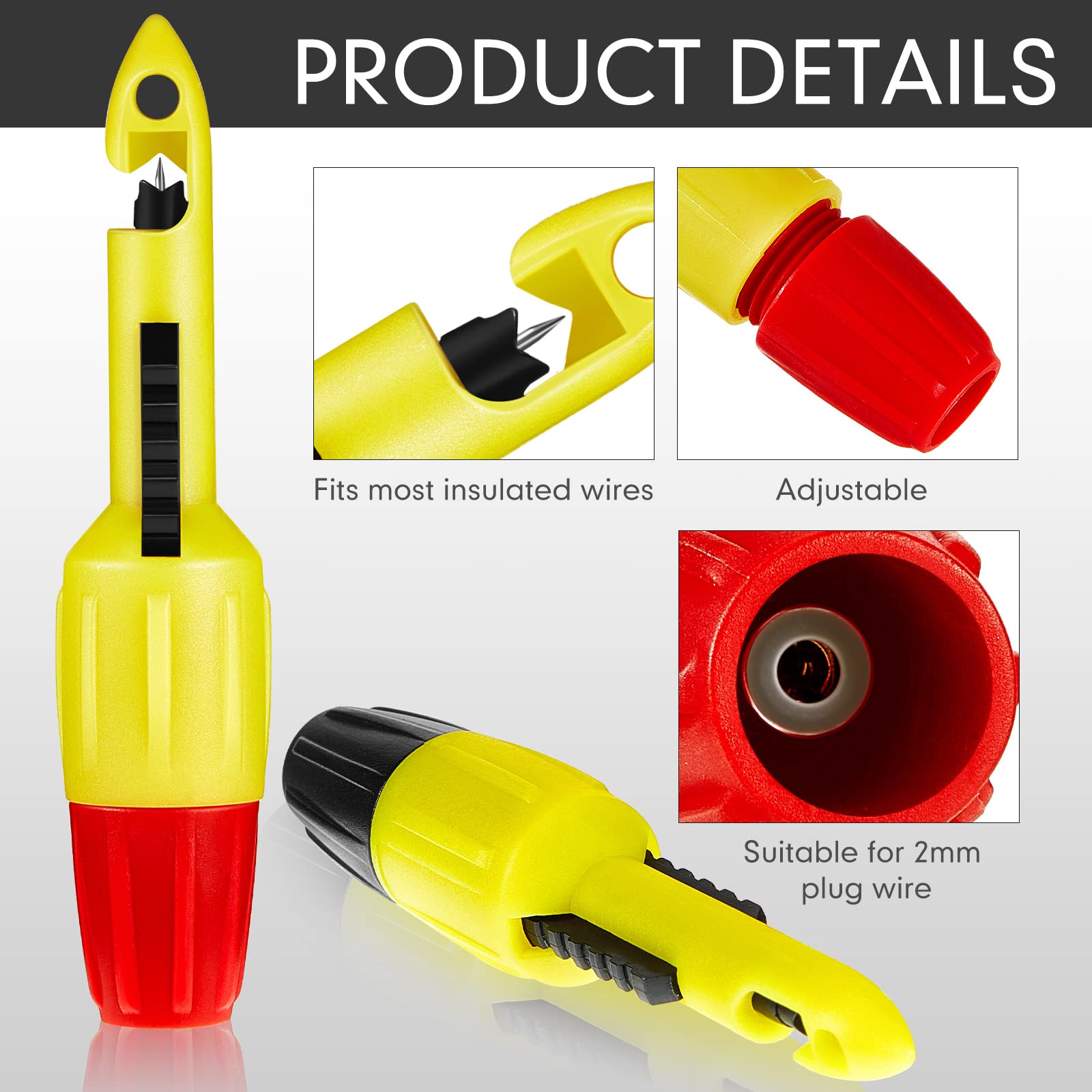 Konohan Wire Piercing Tool Set - 4 Piece 2mm Insulation Piercing Probe Kit for Multimeter, Voltage Voltmeter & Thermometer Testing | Electrical Circuit Diagnosis, HVAC Repair, Automotive Wiring Maintenance