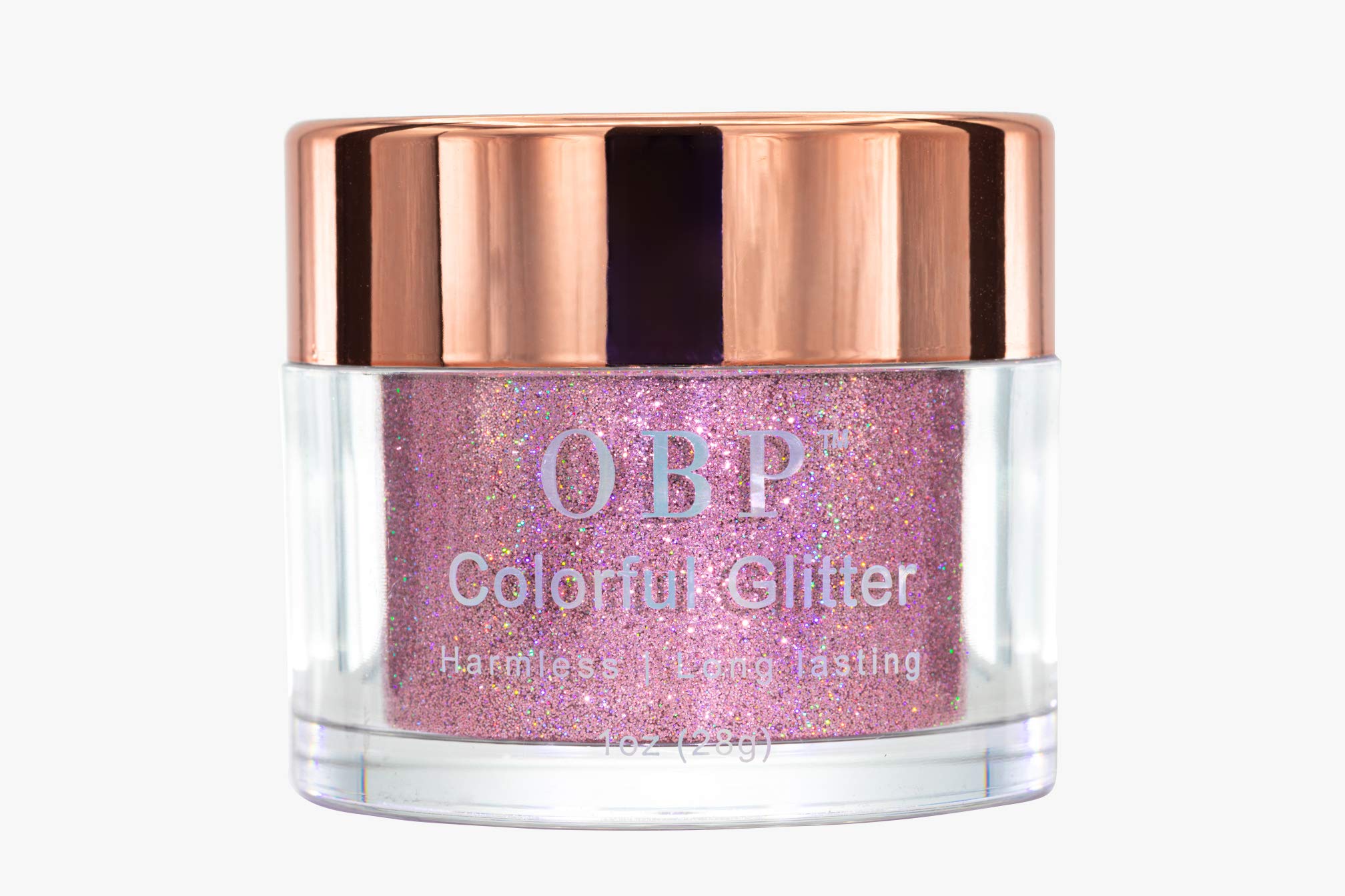 OBP 12 Colors Chunky Holographic Nail Glitter - Holo Cosmetic Pigment Powder for Nail Art, Makeup & DIY Decoration (Rose Gold) | Perfect for Salon, Home Manicures & Party Nail Designs