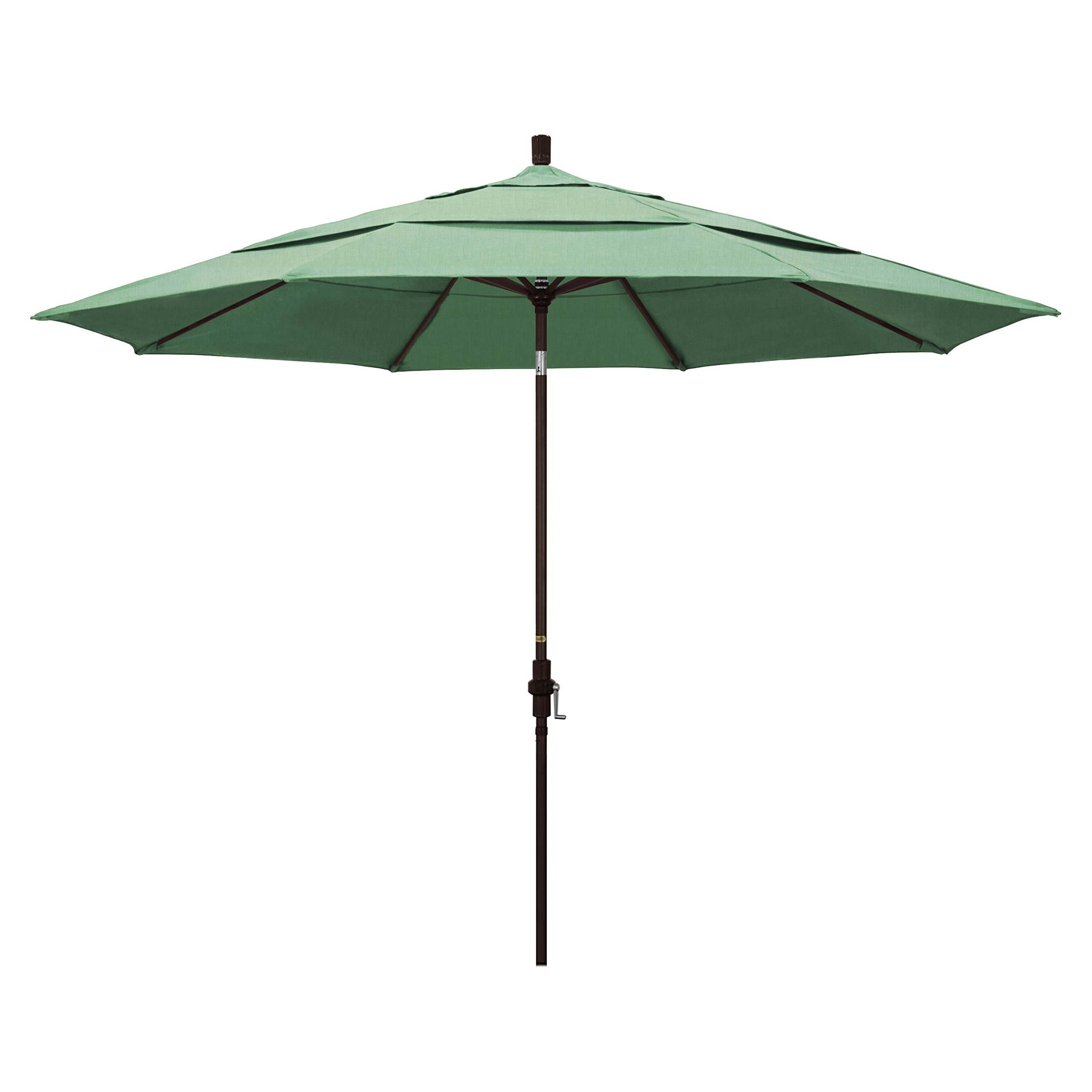 11' Round Aluminum Market Umbrella - Crank Lift & Tilt - Bronze Pole for Patio & Outdoor Dining